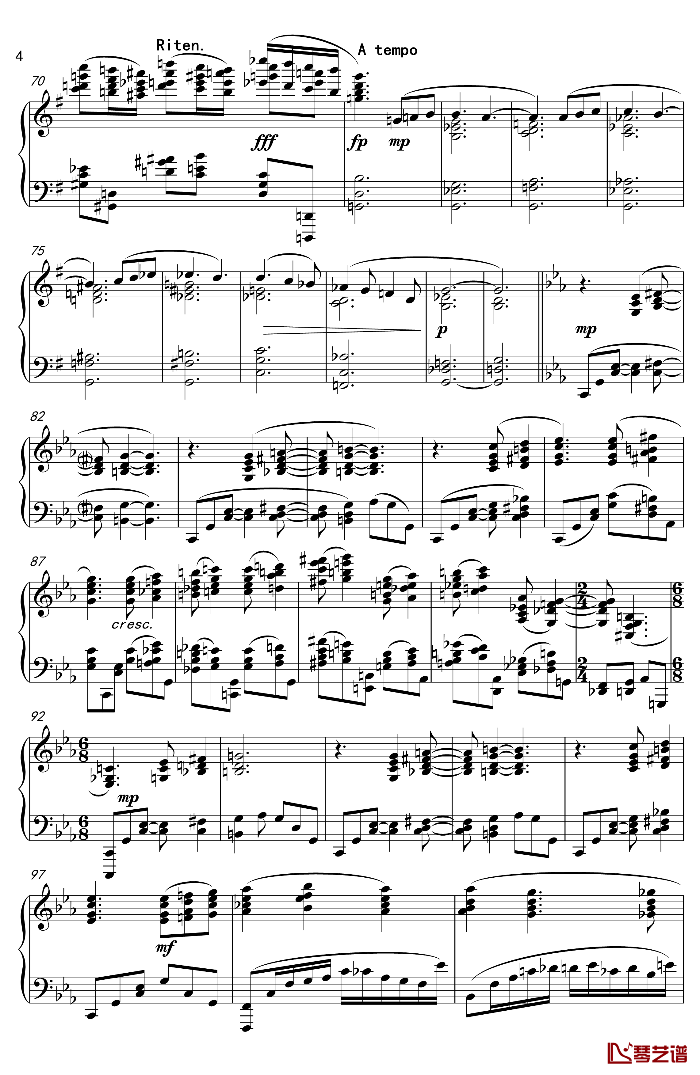 幻想曲钢琴谱-钢琴曲4首，Op3no3-榕剑4