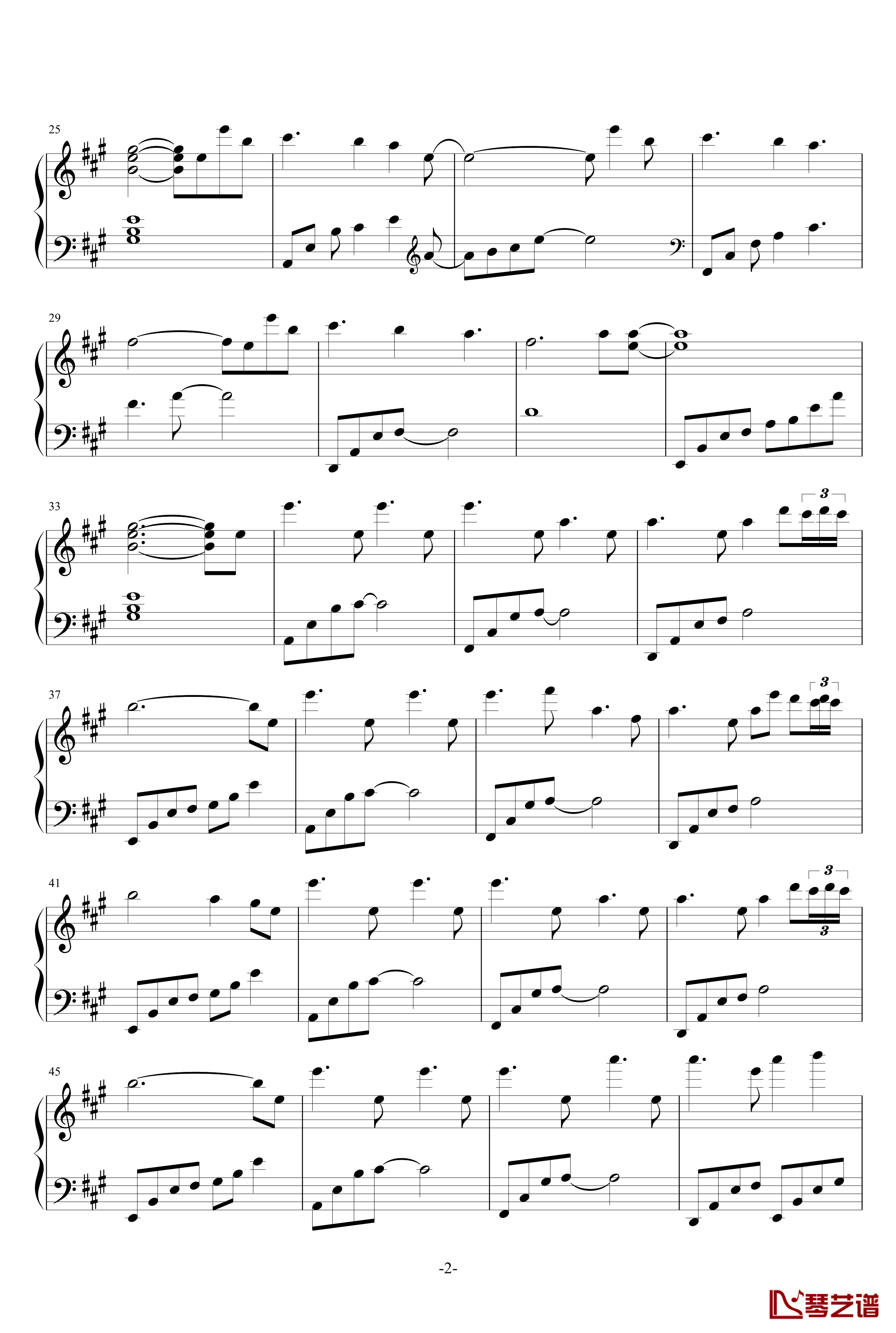 随想曲3：矢车菊钢琴谱-心の瑶琴2