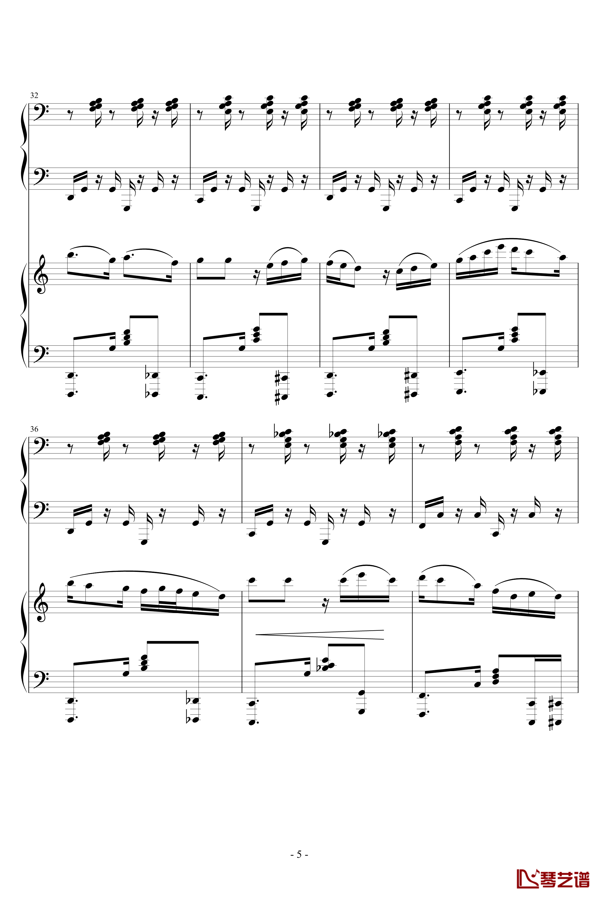 爵士双钢琴奏鸣曲第三乐章钢琴谱-米约5