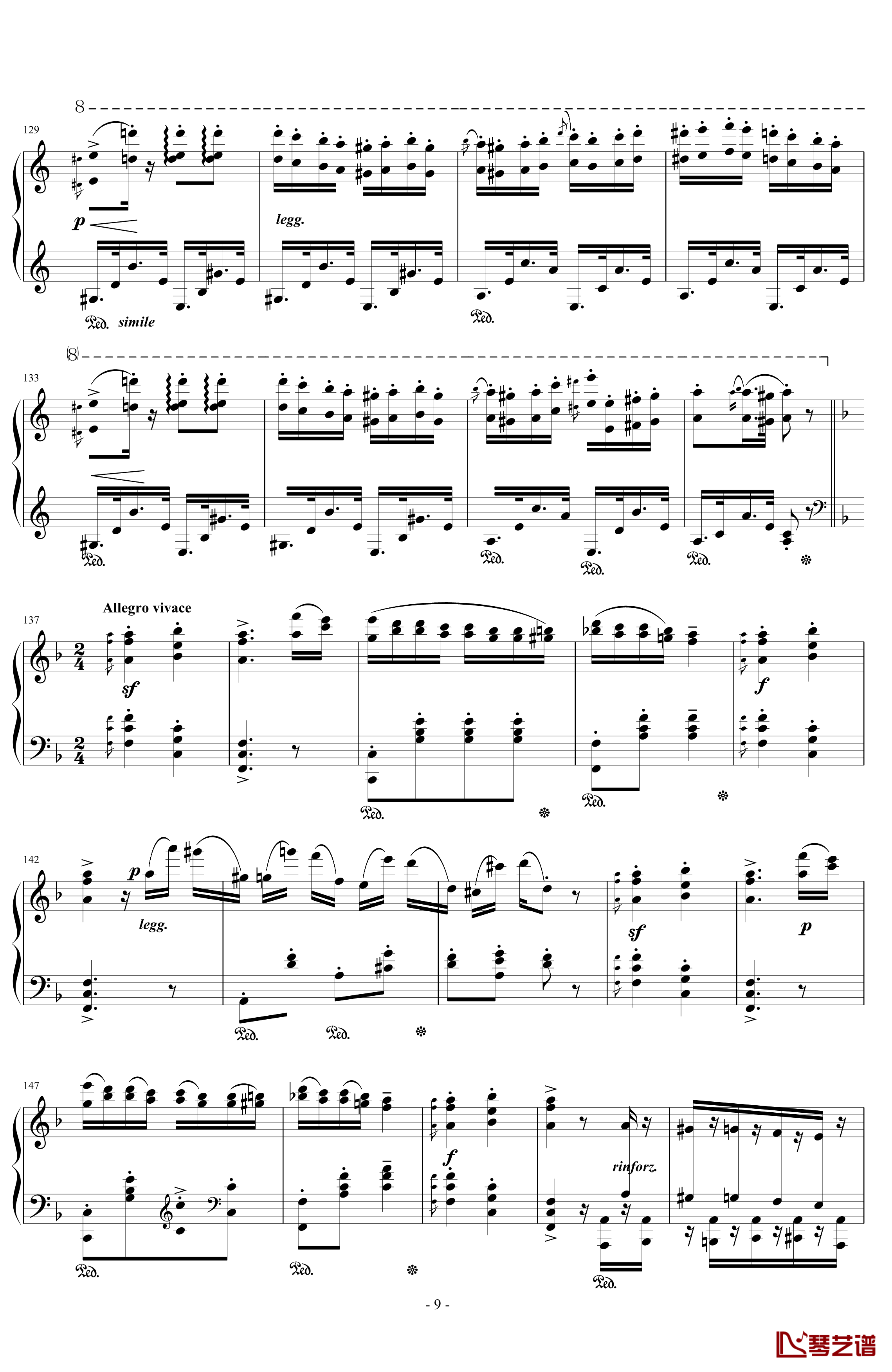 匈牙利狂想曲14号钢琴谱-李斯特的又一首宏大的作品-李斯特9
