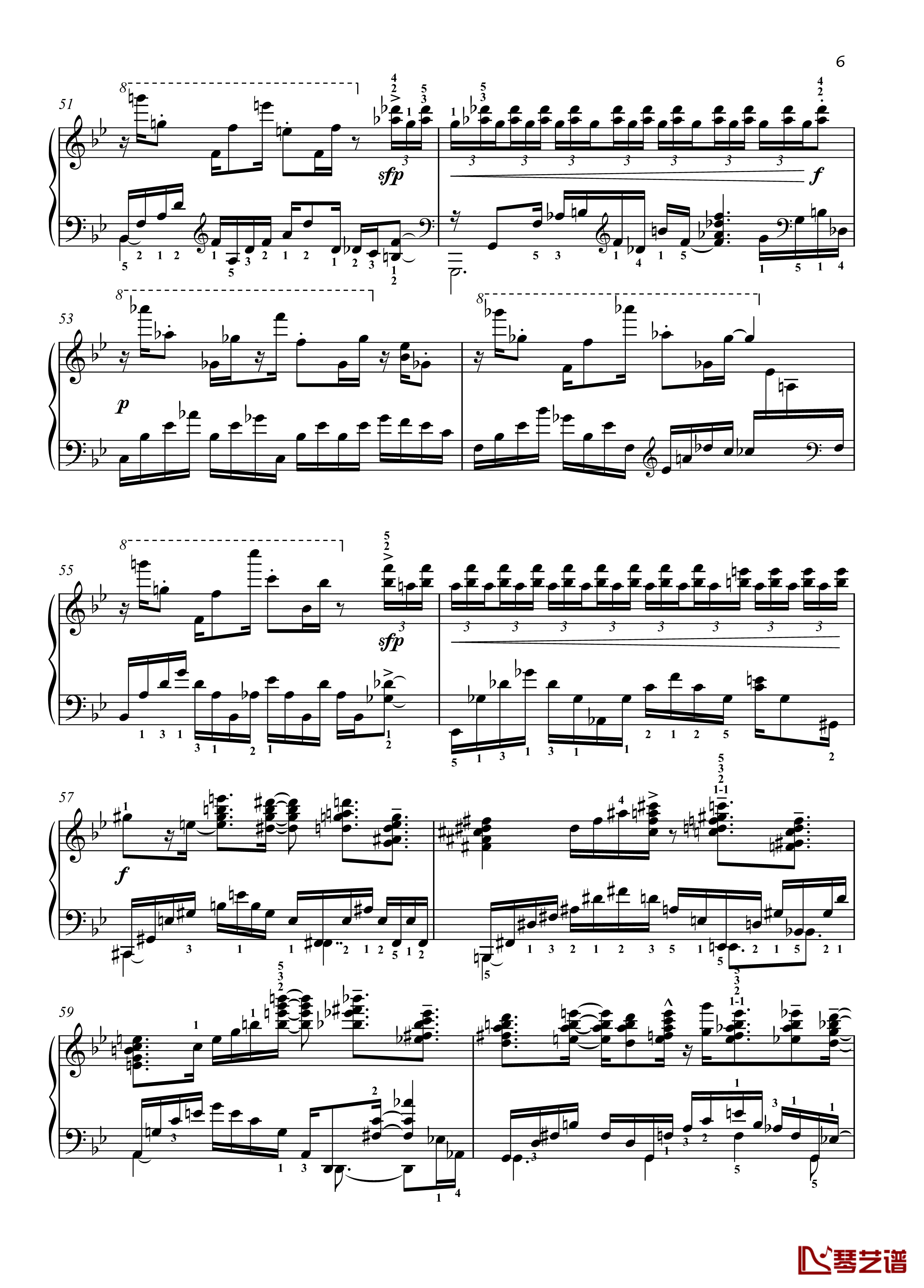 八首音乐会练习曲钢琴谱-Eight Concert ?tudes Op 40 - No. 6. Pastoral. Allegro moderato-爵士-尼古拉·凯帕斯汀6