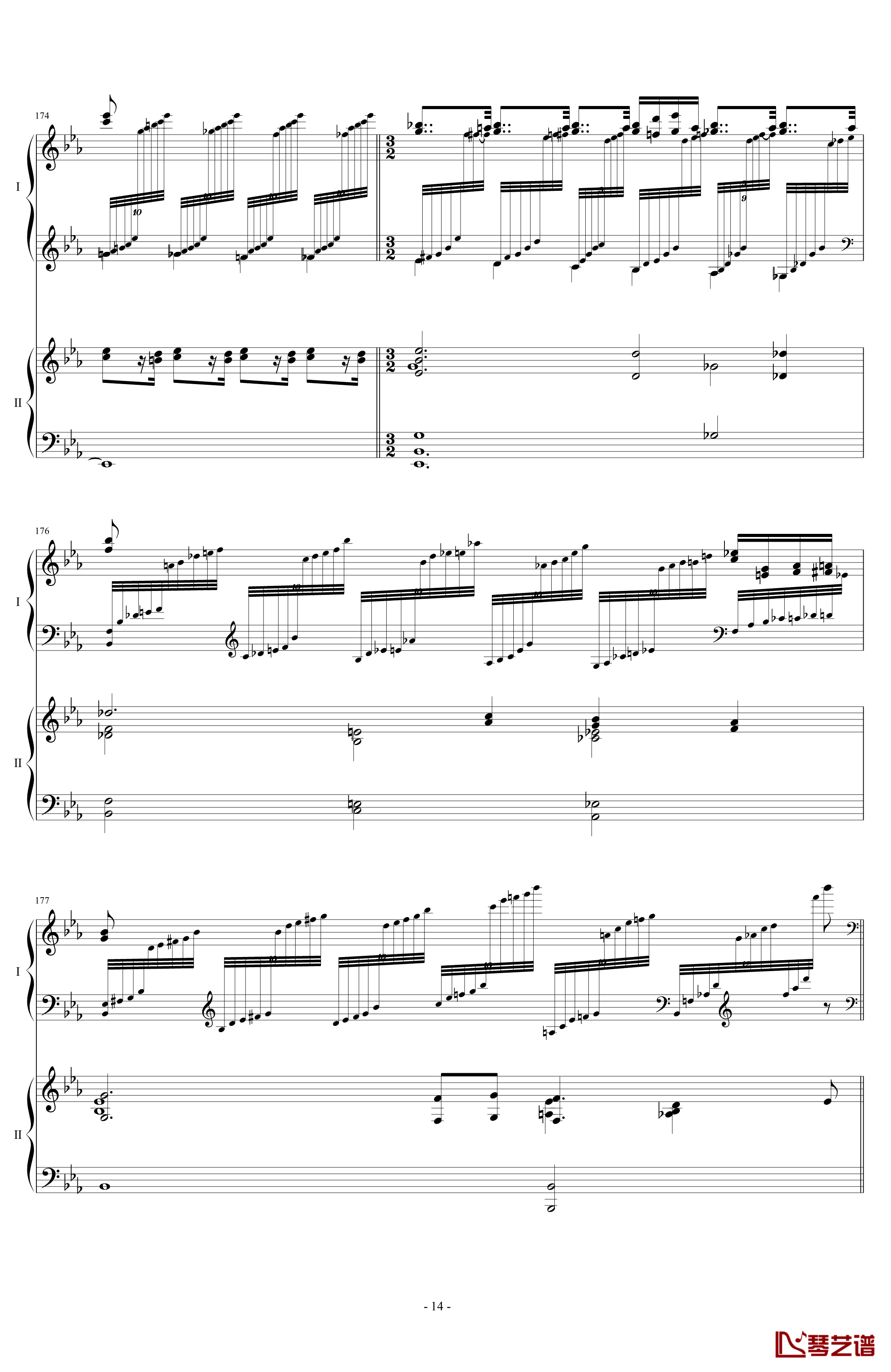 拉三第三乐章41页双钢琴钢琴谱-最难钢琴曲-拉赫马尼若夫14
