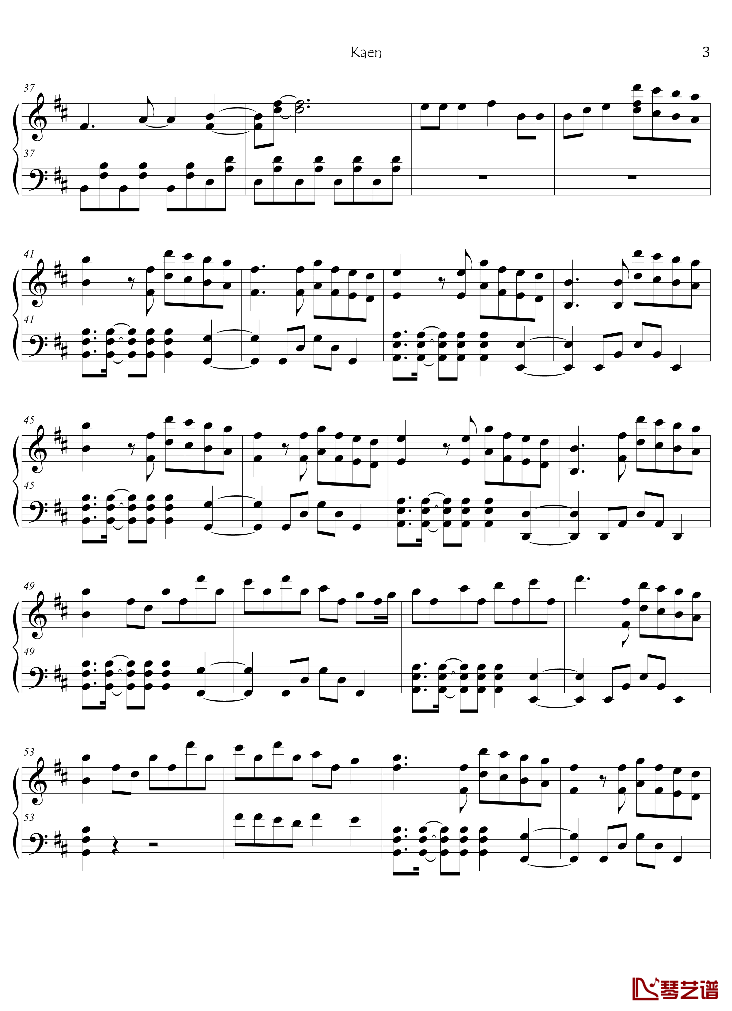 kaen钢琴谱-多罗罗op3