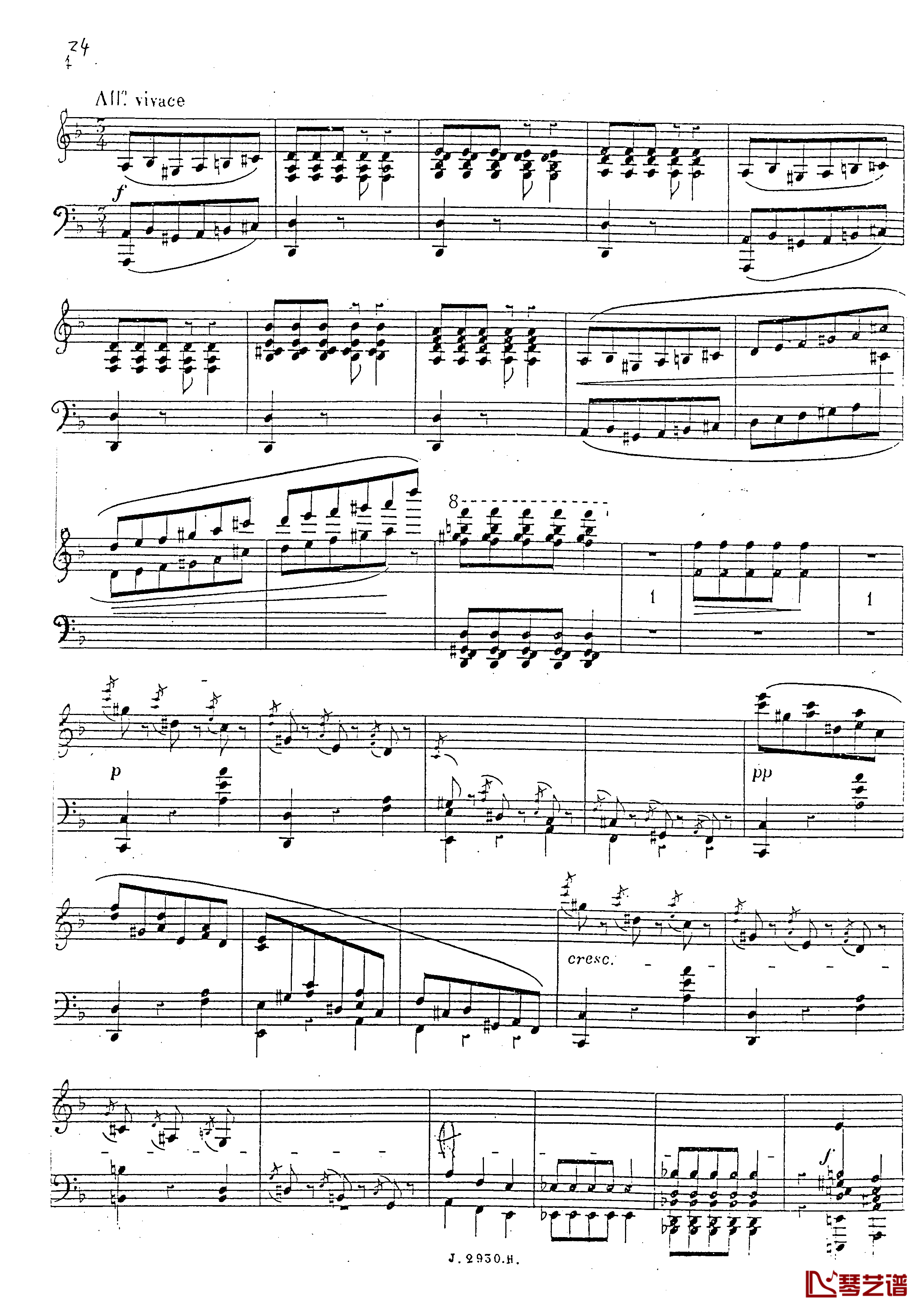 a小调第四钢琴奏鸣曲钢琴谱-安东 鲁宾斯坦- Op.10025