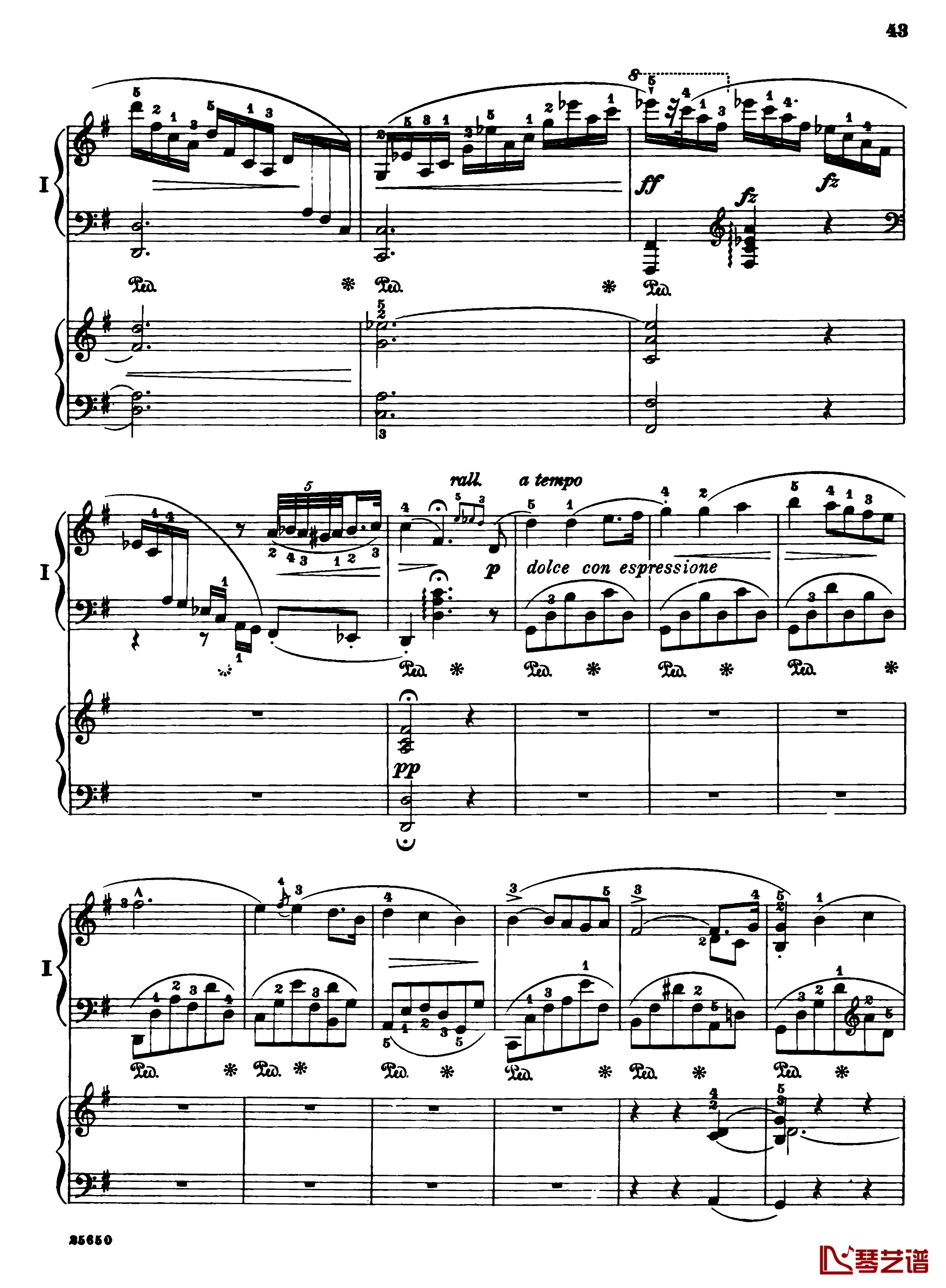 肖邦第一钢琴协奏曲钢琴谱-肖邦45