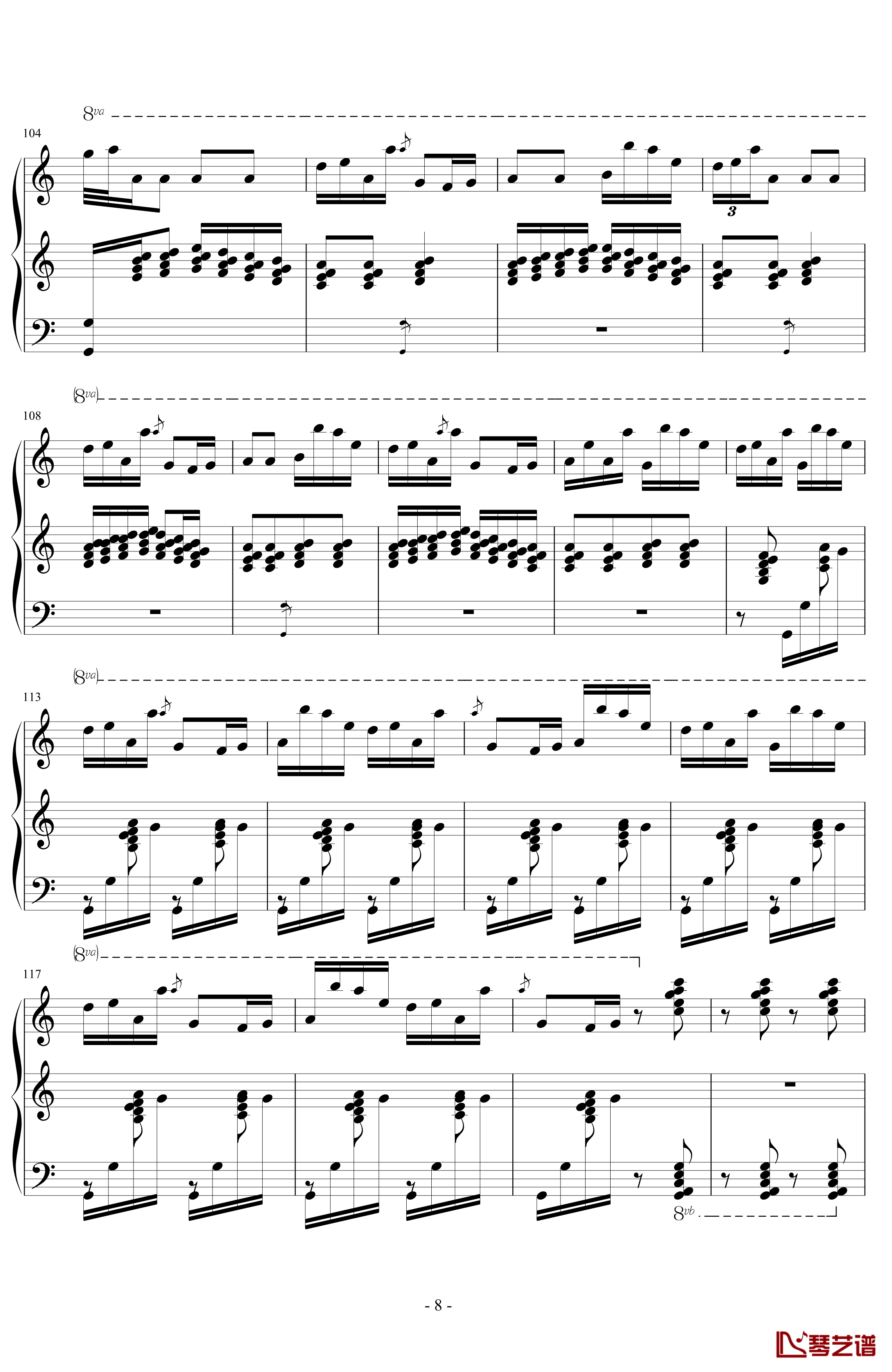 彼得鲁什卡钢琴谱-斯特拉文斯基8