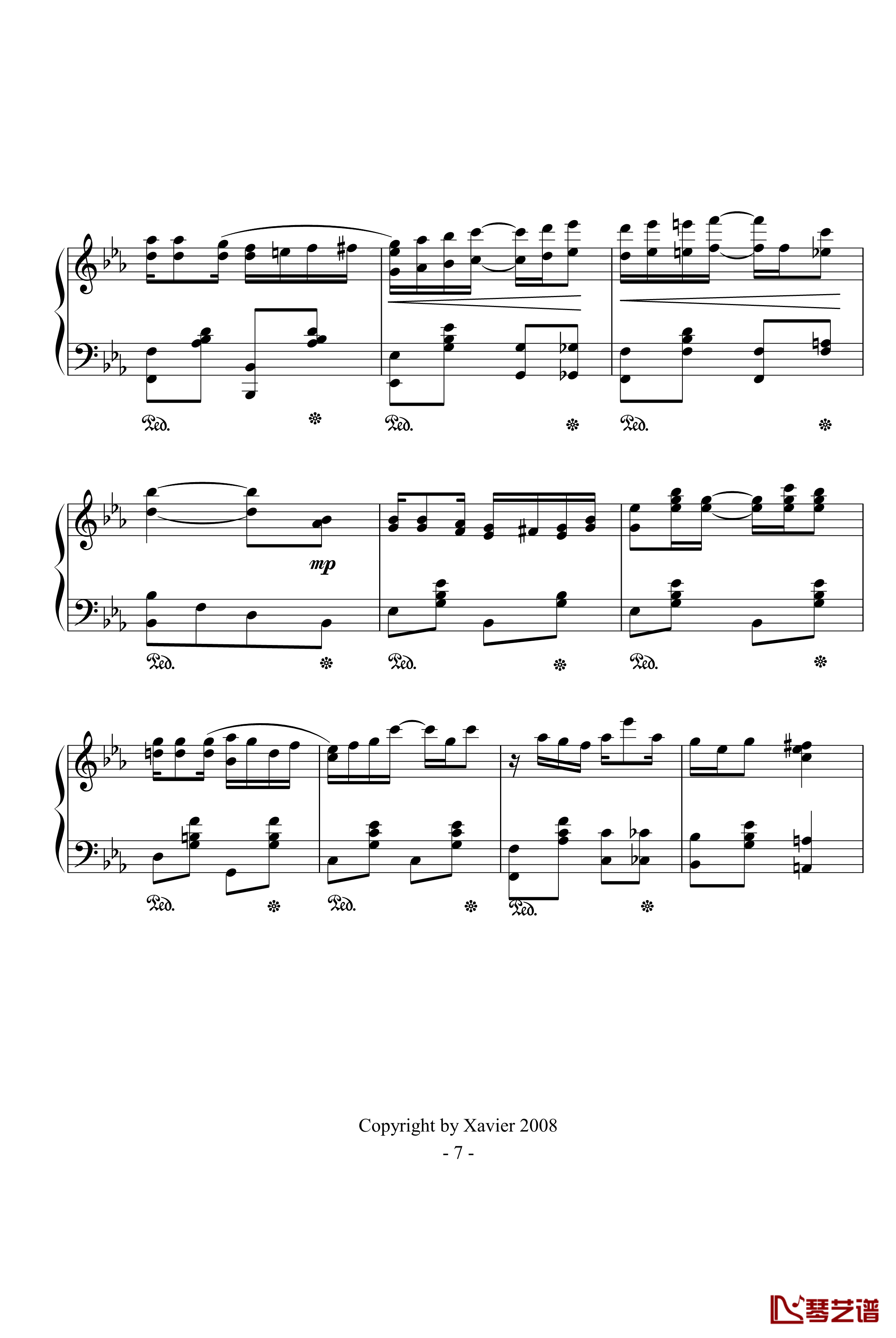 小瀑布钢琴谱-The Cascades(Jazz)-爵士-Scott Joplin7