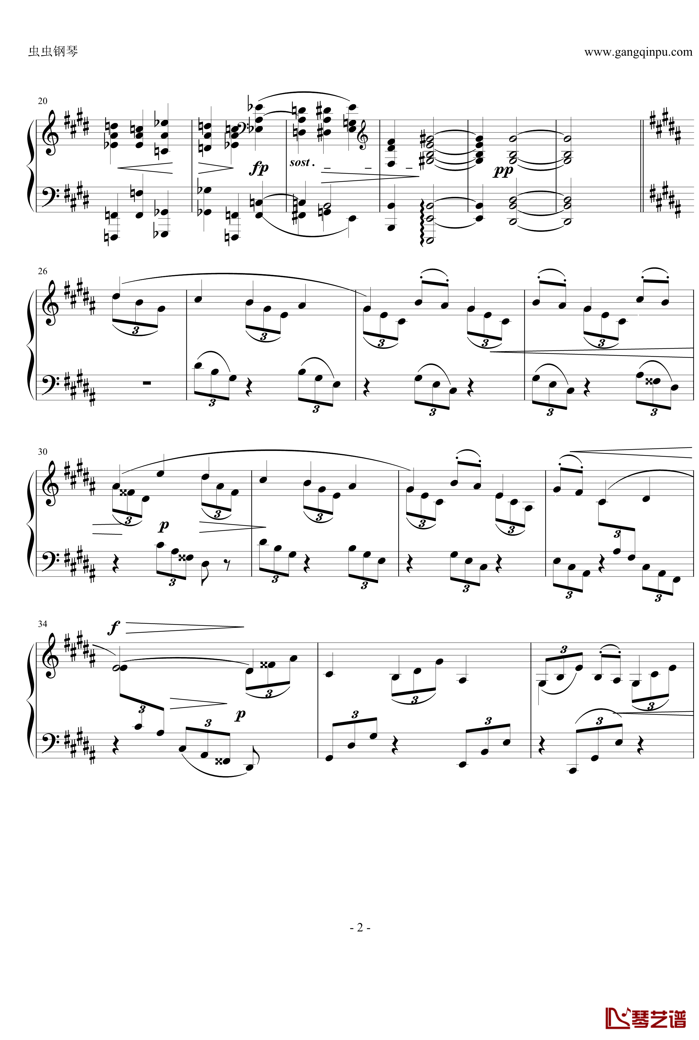 间奏曲Op.116  No.6钢琴谱-勃拉姆斯2