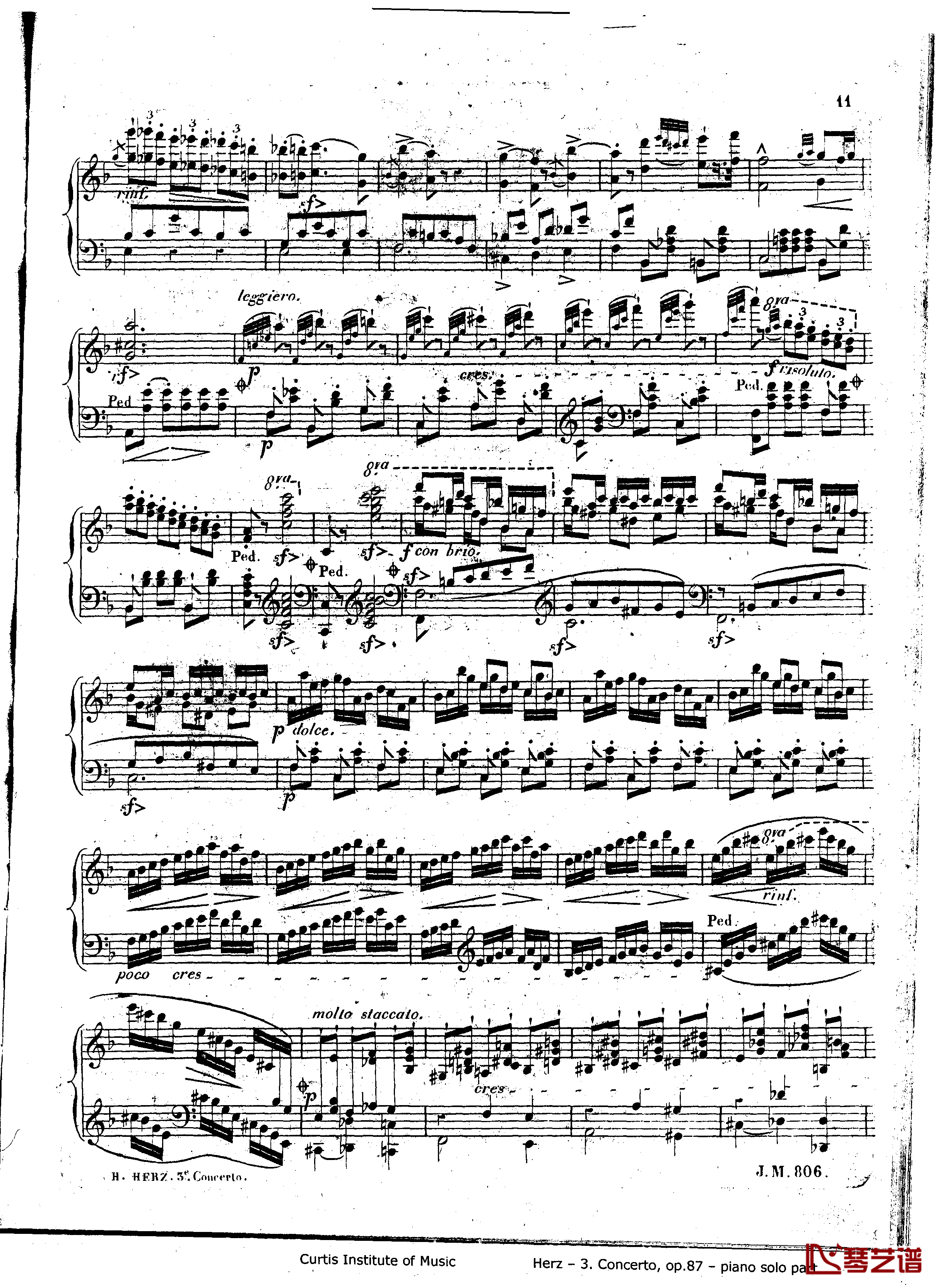 d小调第三钢琴协奏曲Op.87钢琴谱-赫尔兹11