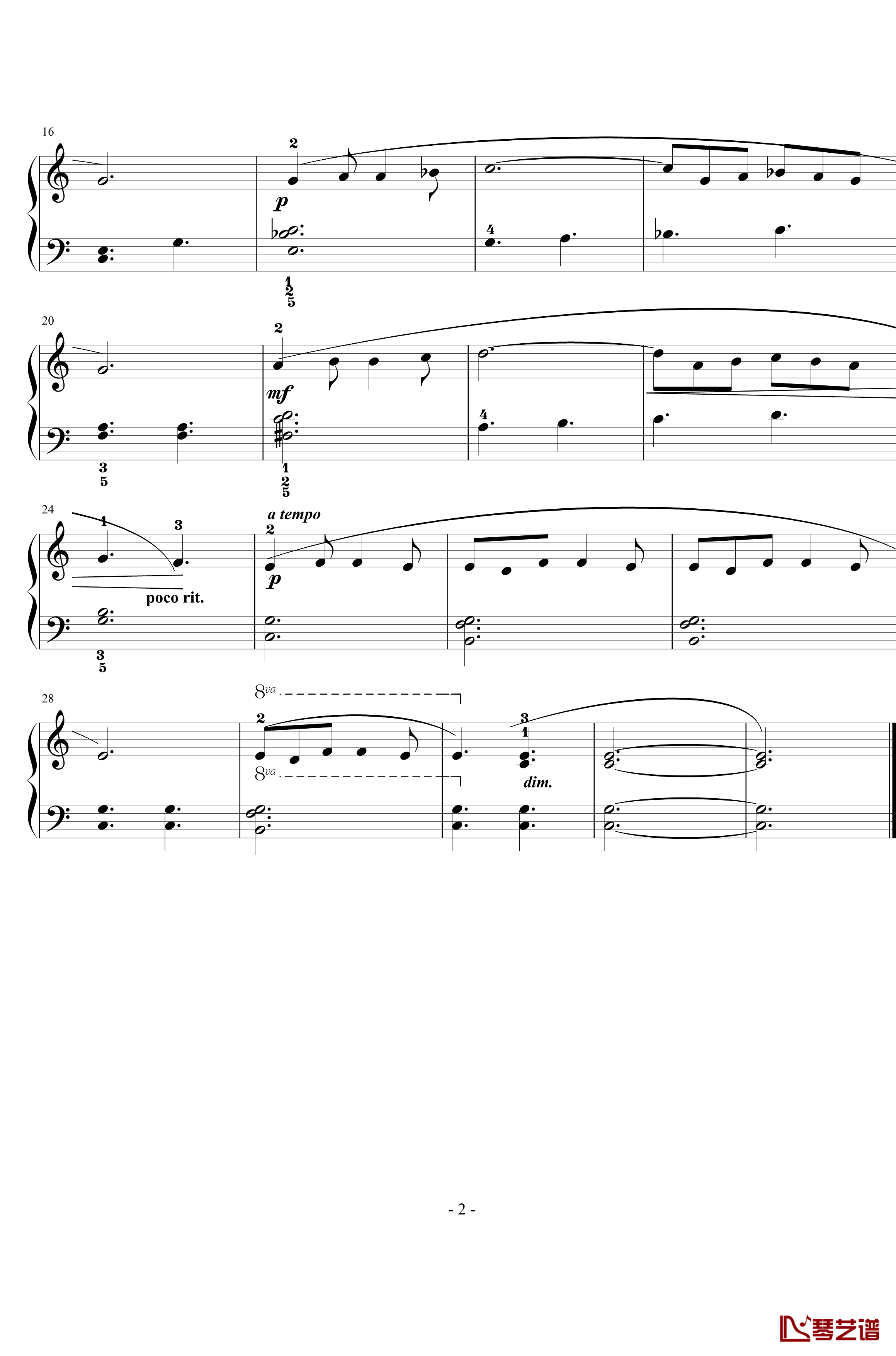 船歌钢琴谱-雅克·奥芬巴赫2