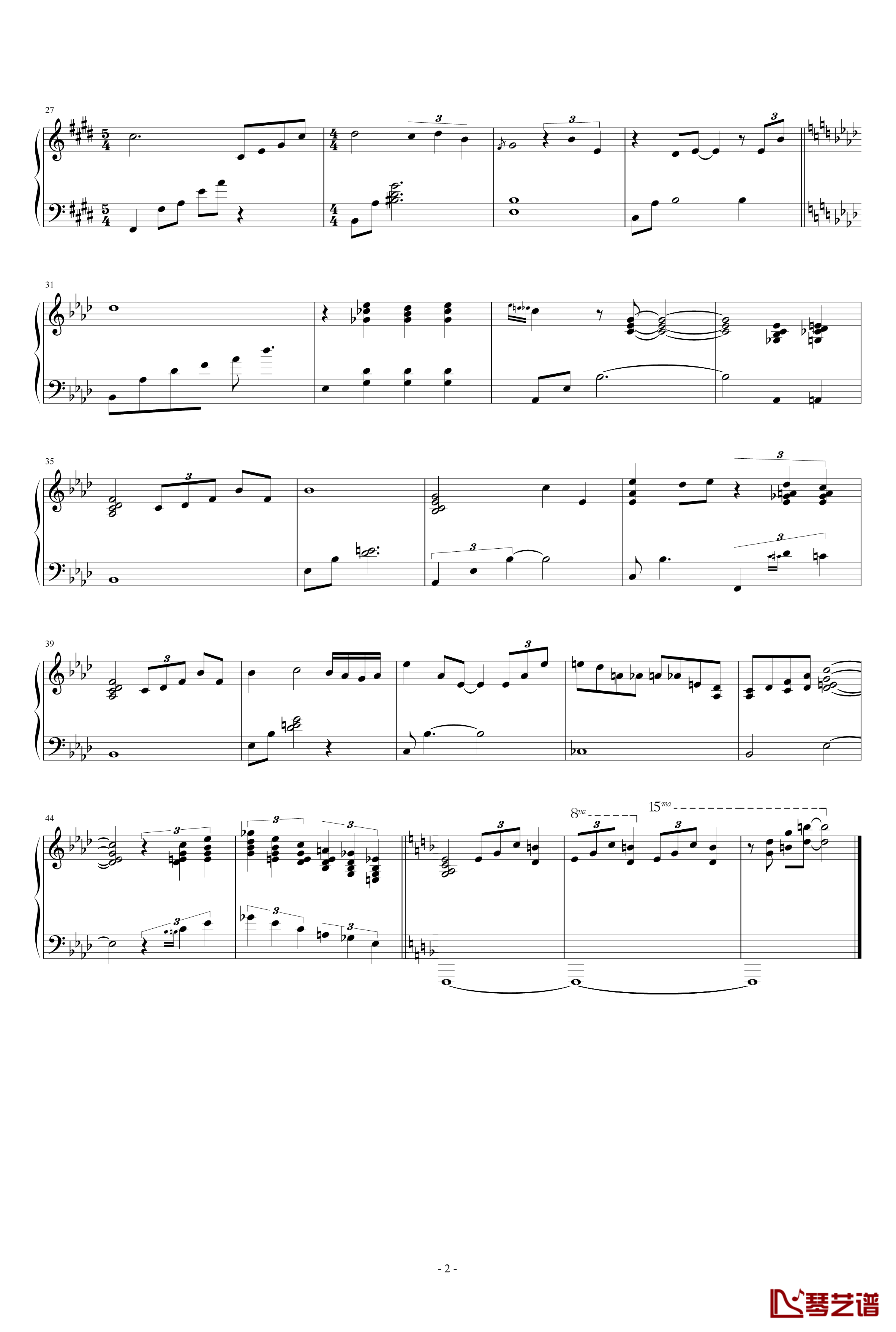 Jazz solo钢琴谱-独奏-王滨2