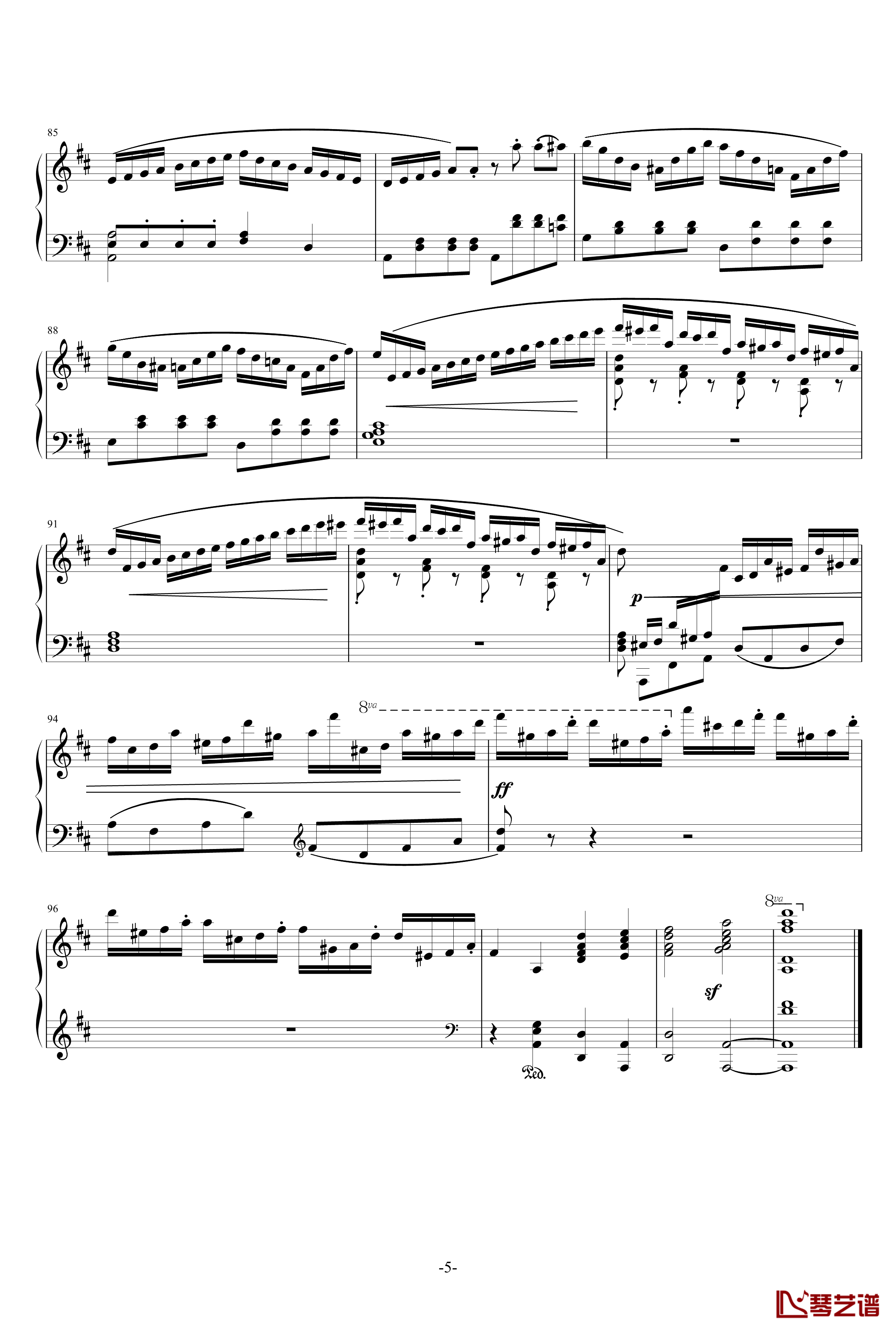 A大调奏鸣曲钢琴谱——第一乐章-乐之琴5