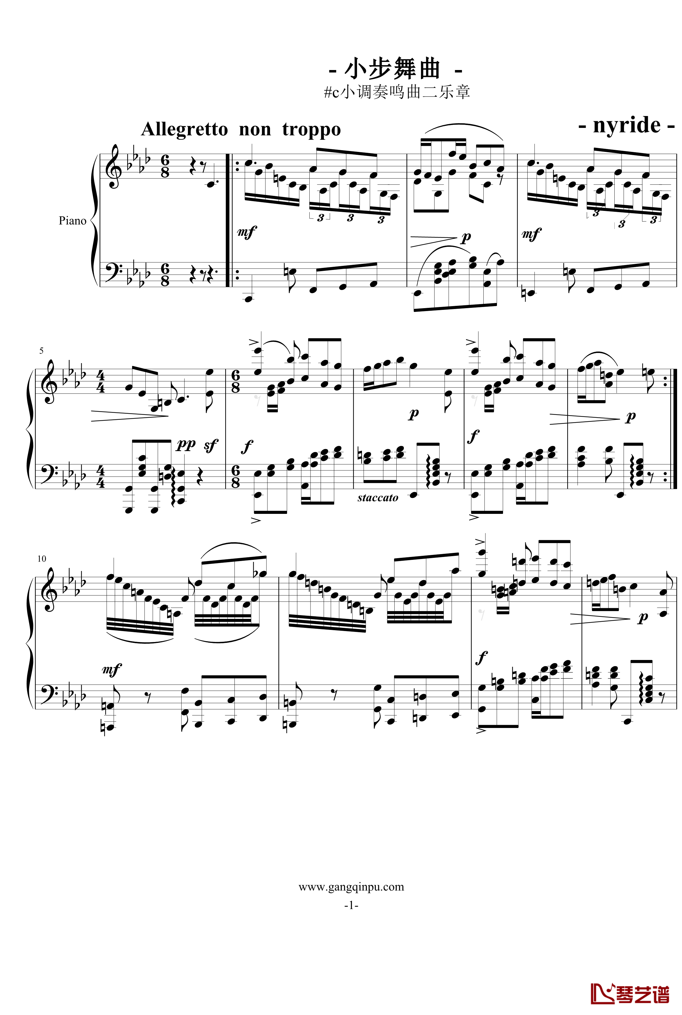 小步舞曲钢琴谱-烂大俗奏鸣曲2乐章-nyride1