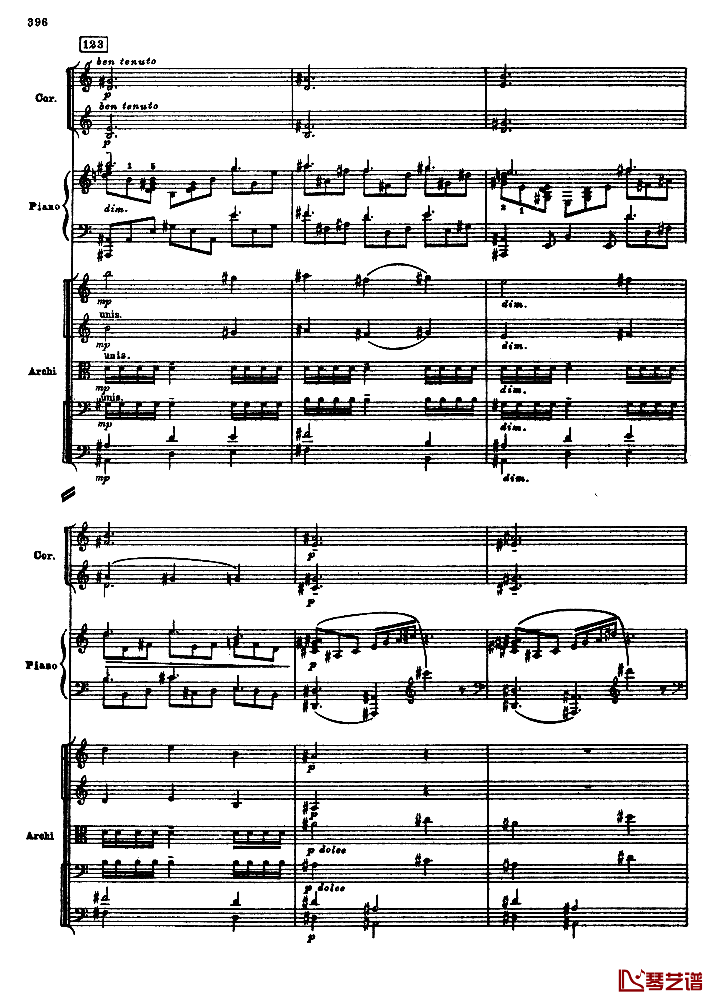 普罗科菲耶夫第三钢琴协奏曲钢琴谱-总谱-普罗科非耶夫128