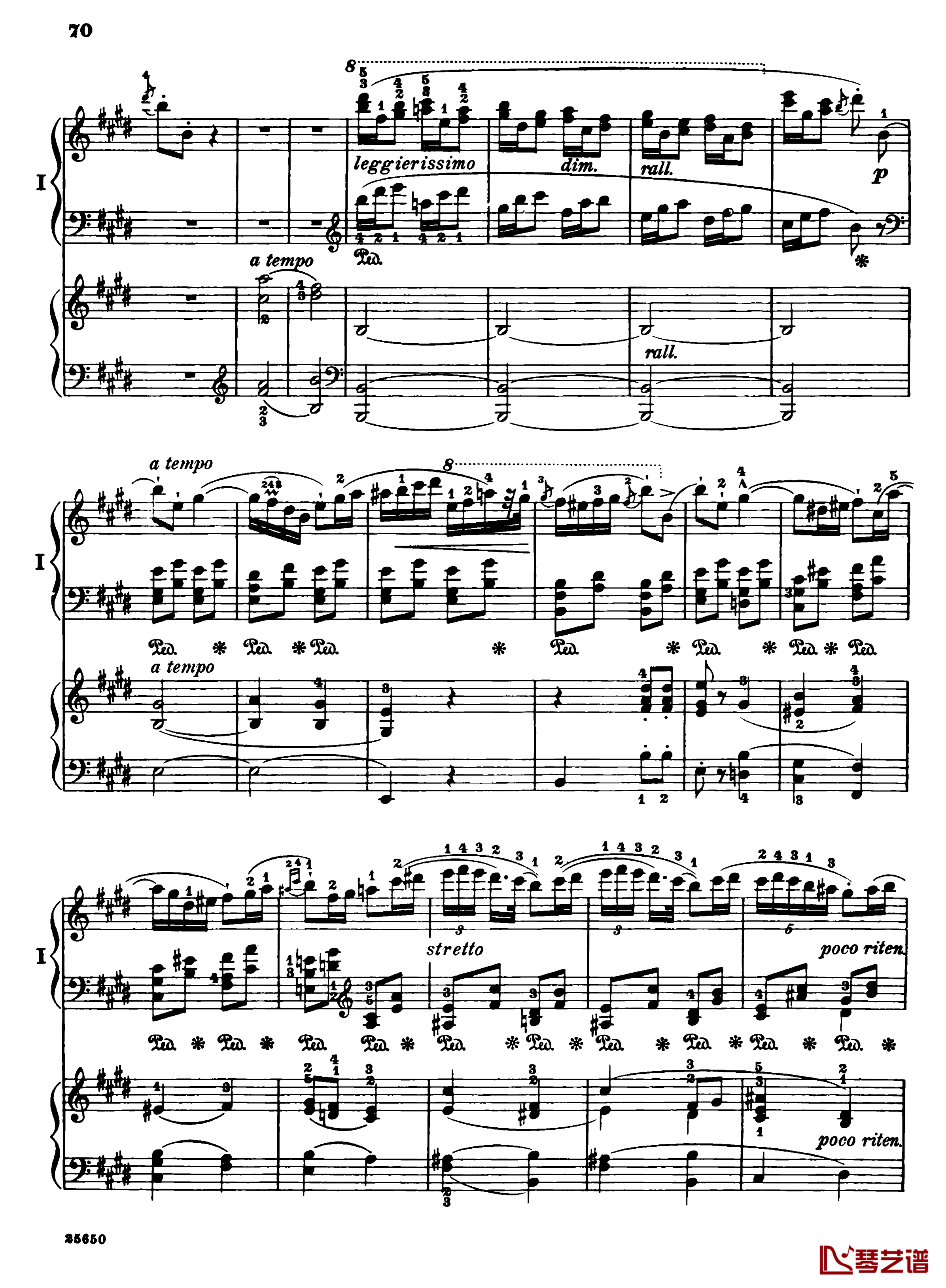 肖邦第一钢琴协奏曲钢琴谱-肖邦72