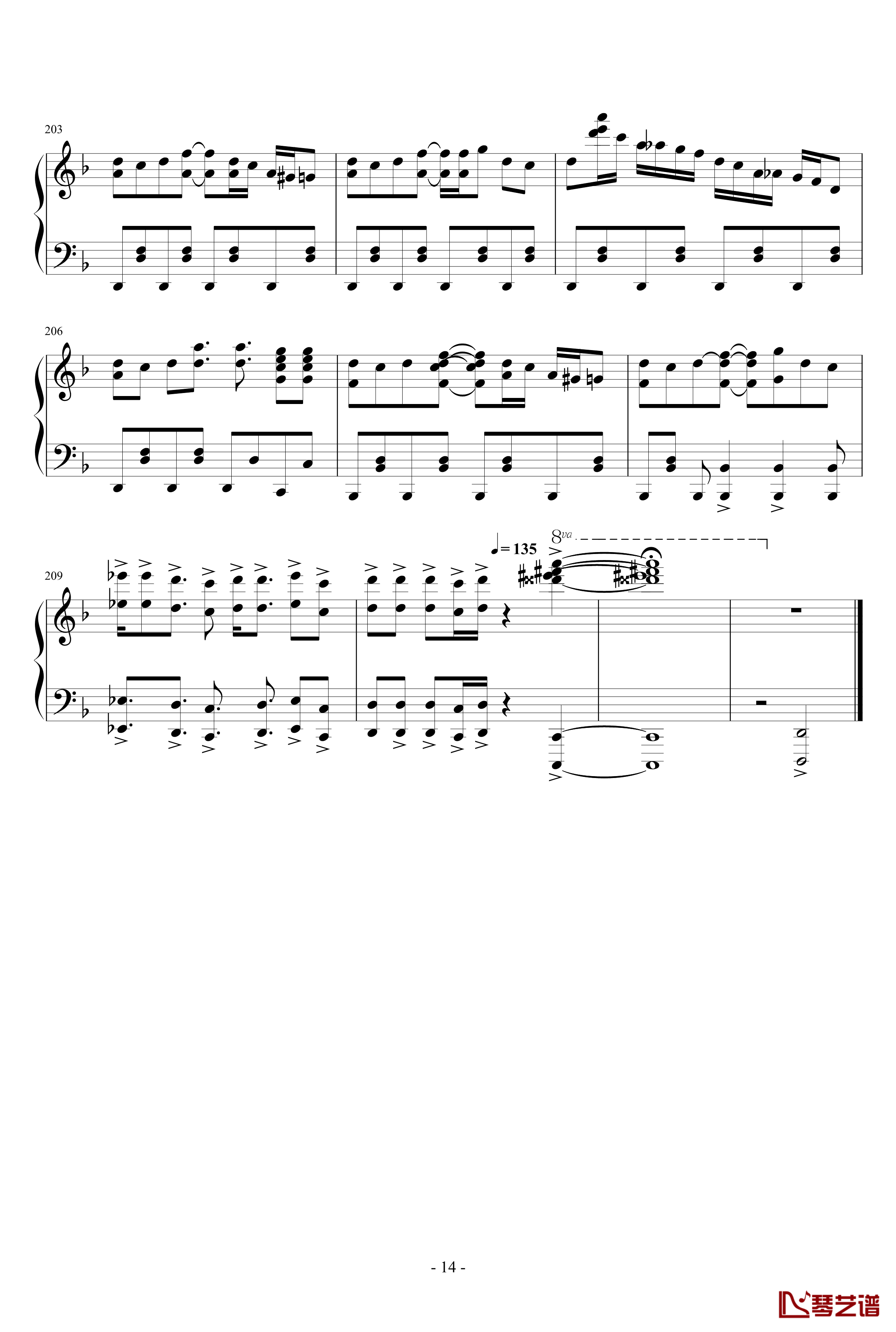 琪露诺的完美算术教室 钢琴谱重弹版-触手猴14