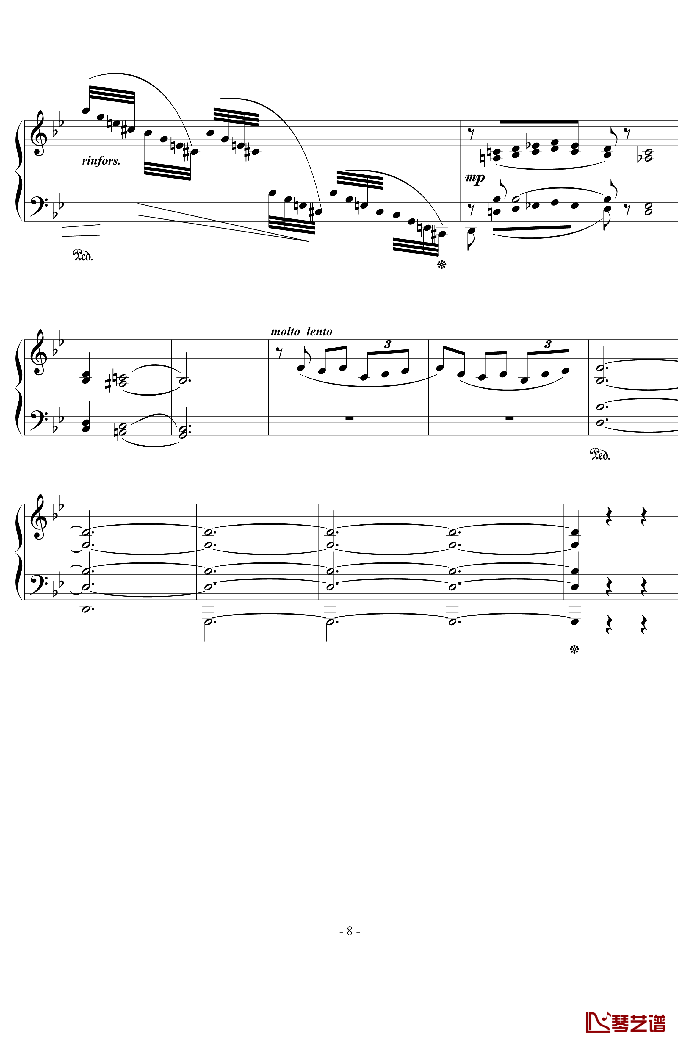 船歌钢琴谱-西贝柳斯Op.24  No.10-西贝柳斯8