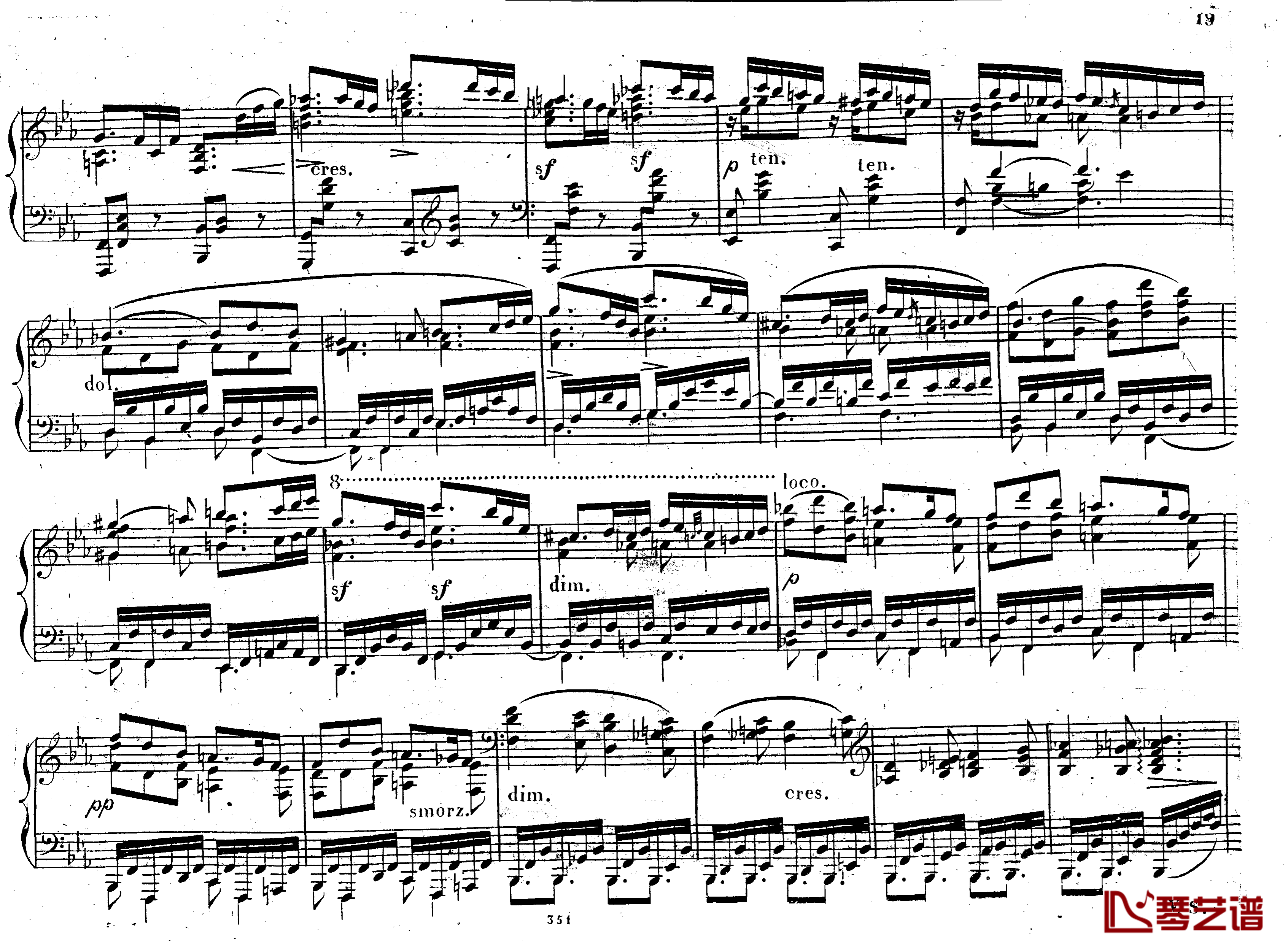 降E大调第八钢琴奏鸣曲 Op.144钢琴谱-车尔尼-Czerny18