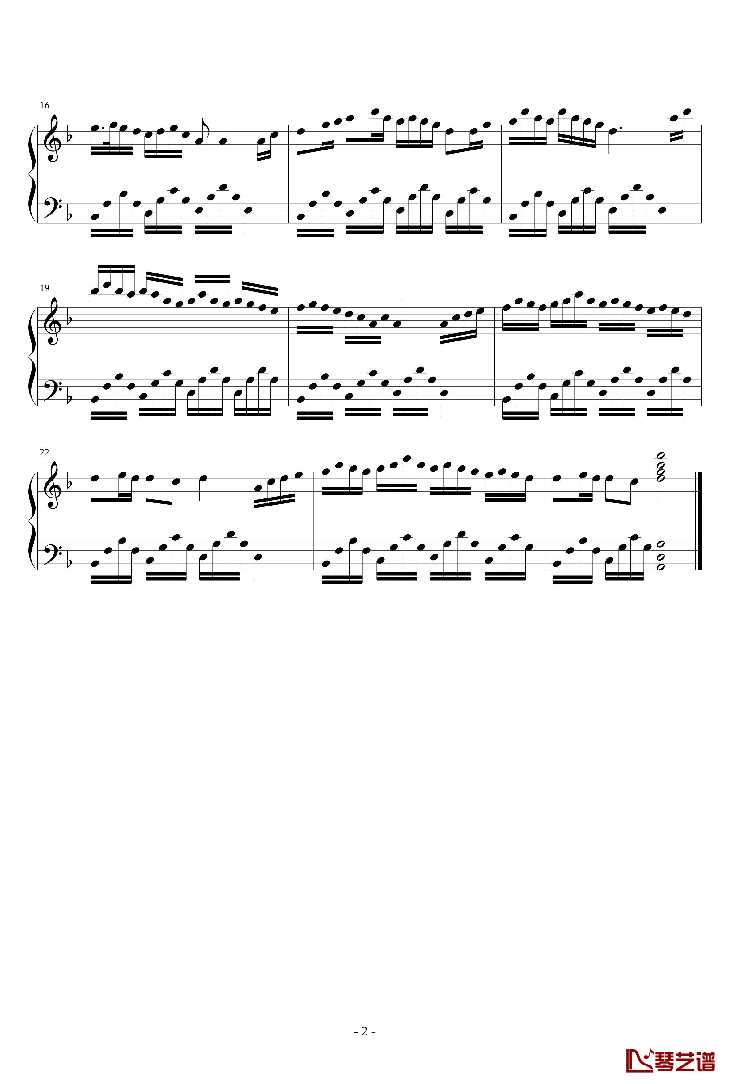 竹叶钢琴谱-贝多小芬2