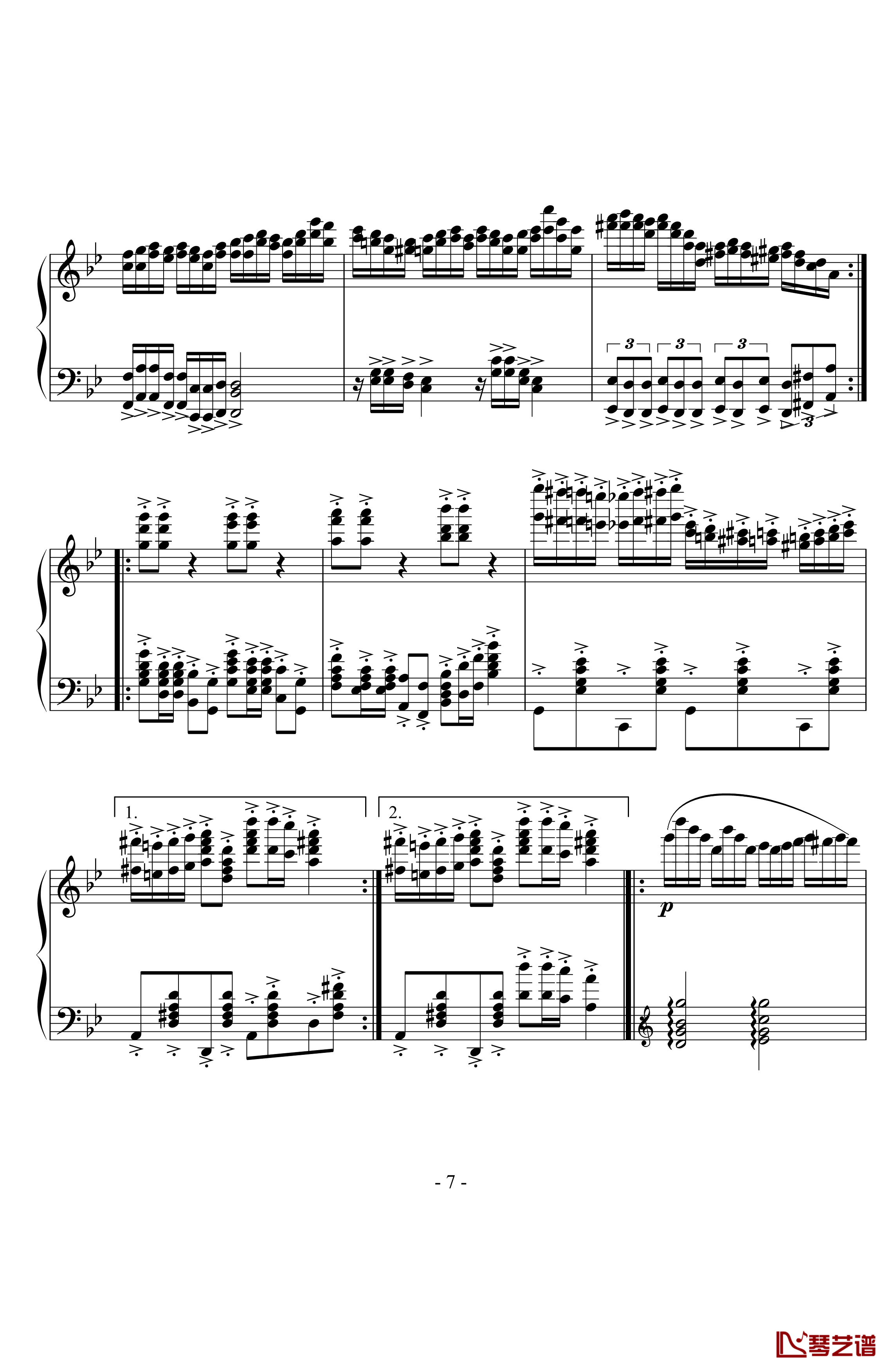 无穷变奏钢琴谱-DXF7