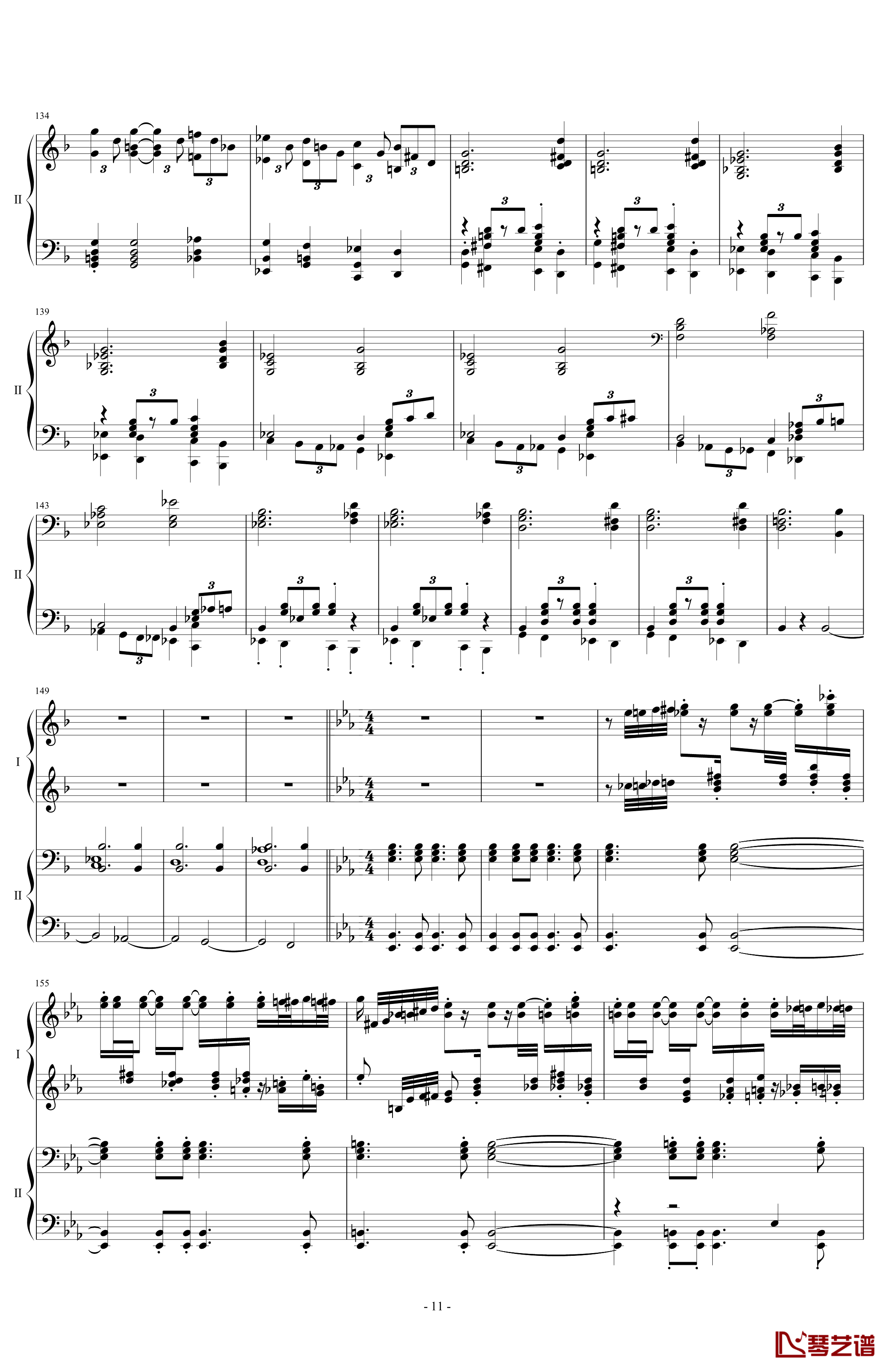 拉三第三乐章41页双钢琴钢琴谱-最难钢琴曲-拉赫马尼若夫11