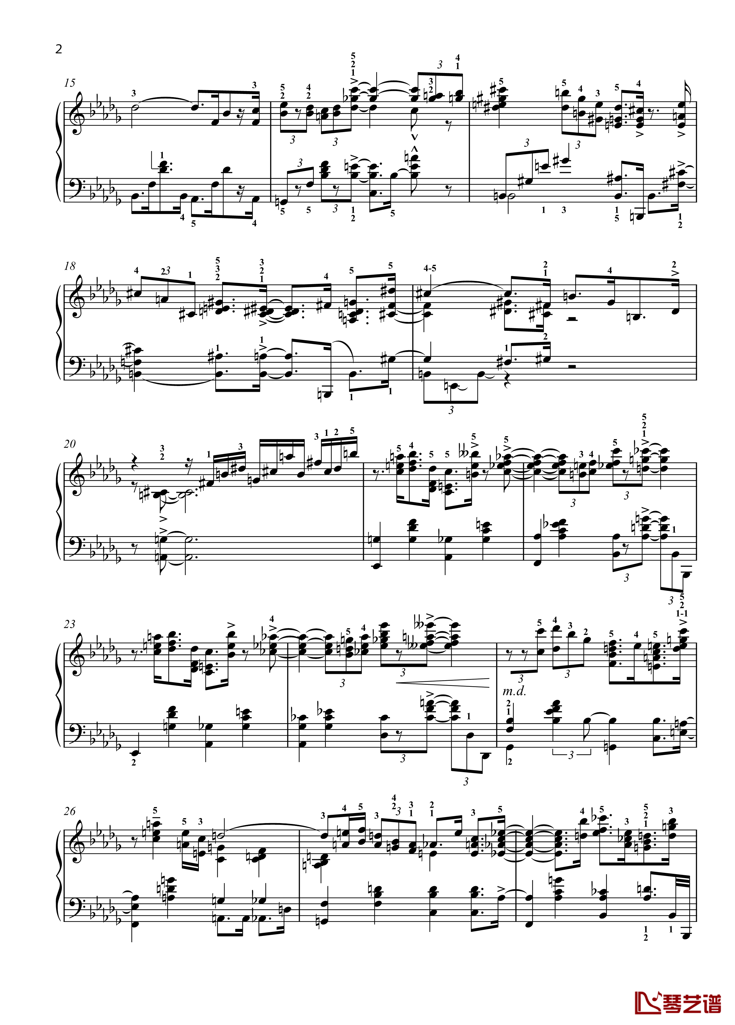 八首音乐会练习曲钢琴谱-Eight Concert ?tudes Op 40 - No. 7. Intermezzo. Allegretto-爵士-尼古拉·凯帕斯汀2