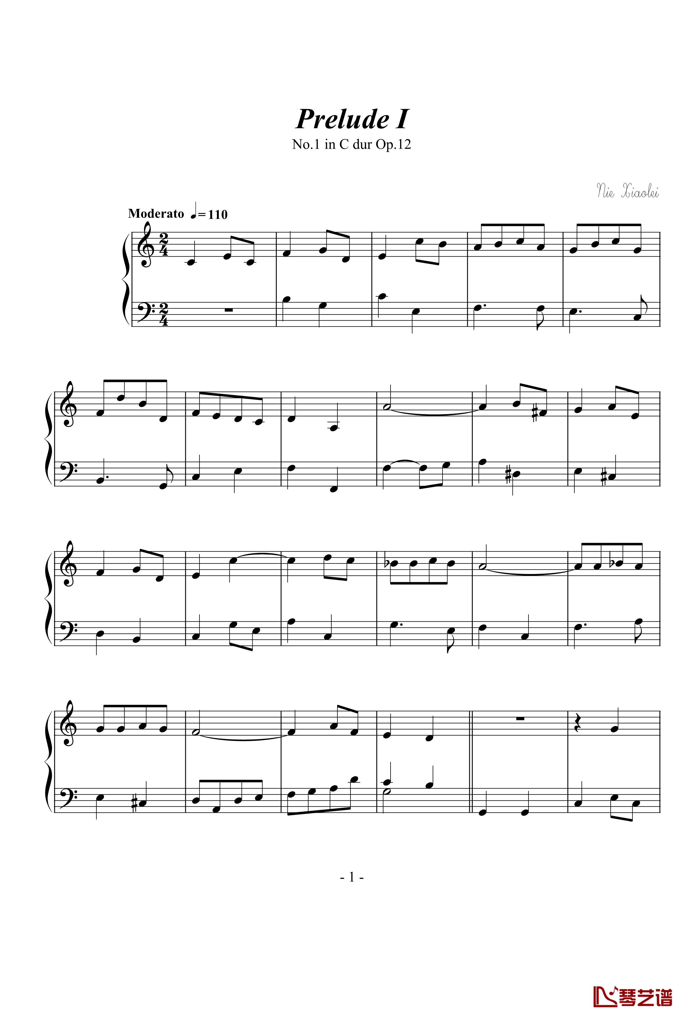 小前奏曲钢琴谱-nzh19341