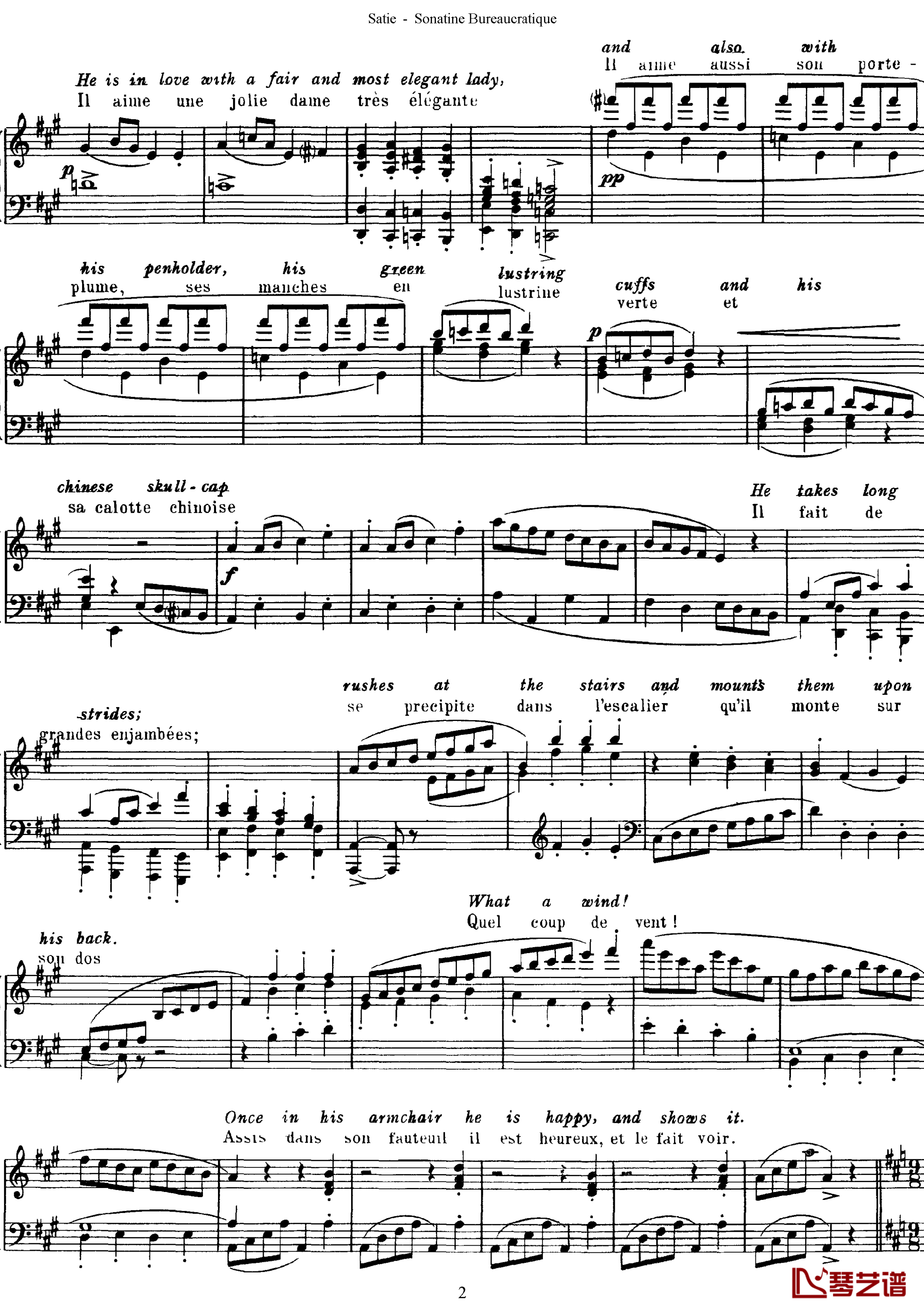 官僚小奏鸣曲钢琴谱-沙拉萨蒂2