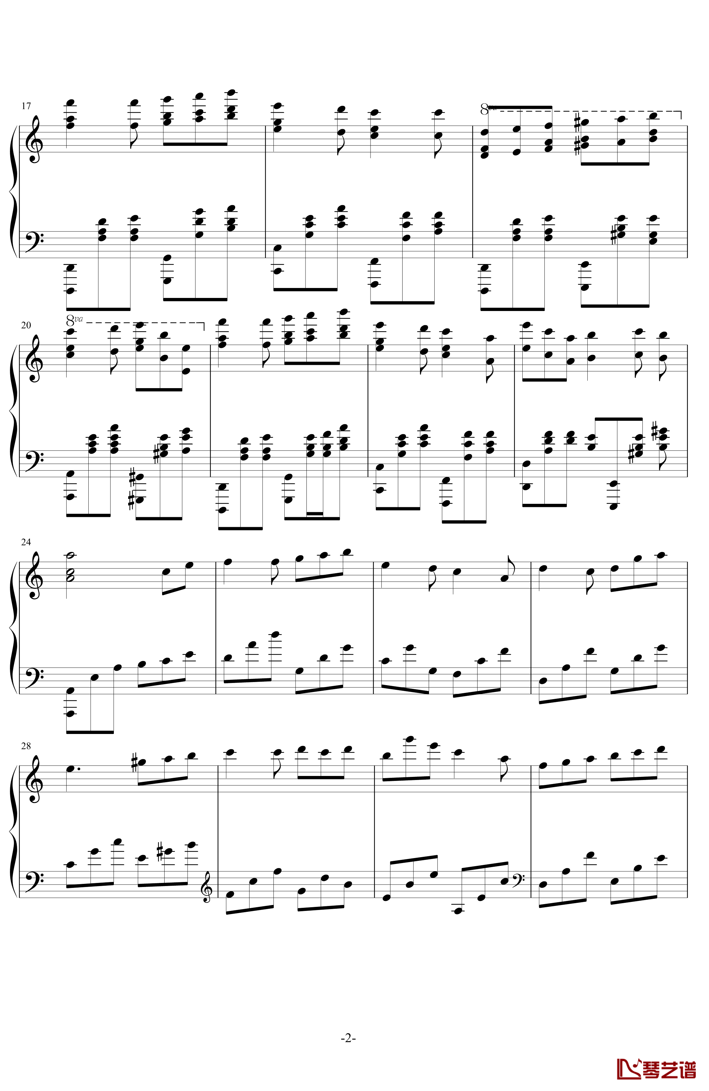 旋钢琴谱-飞腾哈哈2