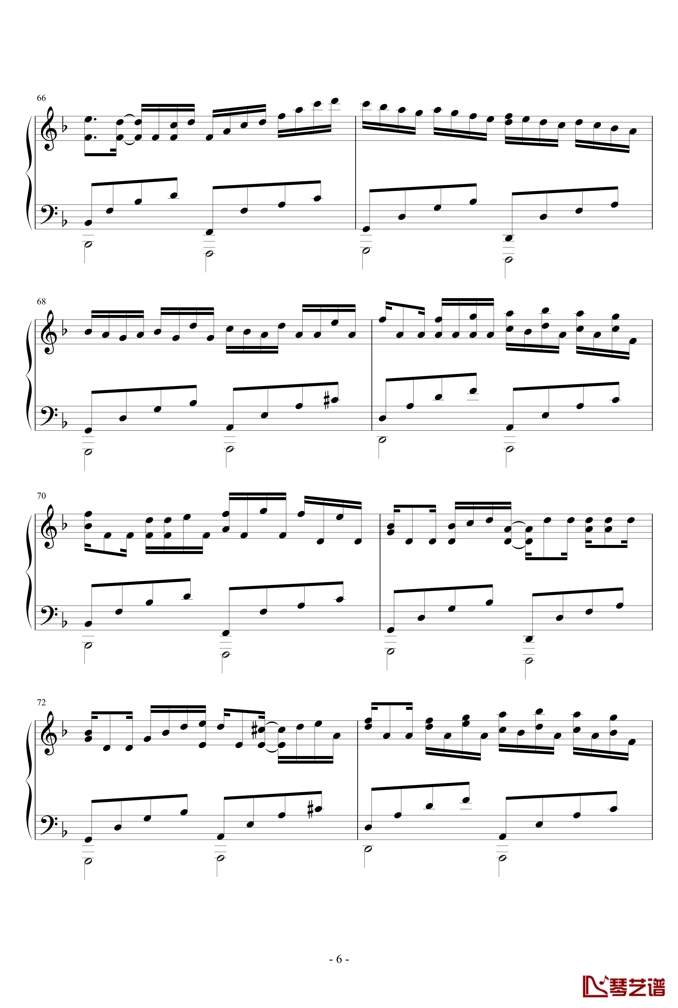 卡农小调版钢琴谱-帕赫贝尔-Pachelbel6