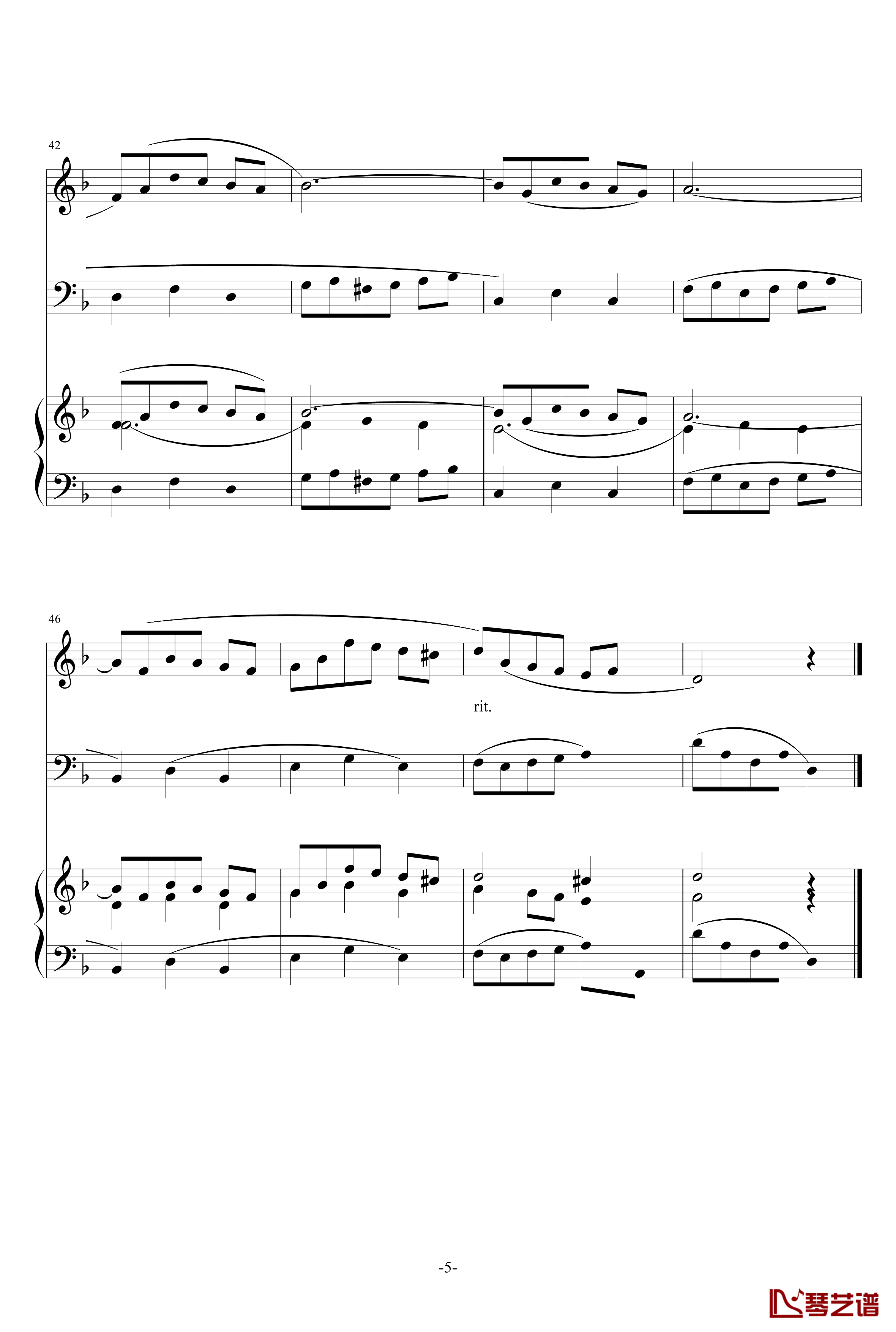 巴洛克风格小提琴协奏曲第一乐章钢琴谱-巴洛克5
