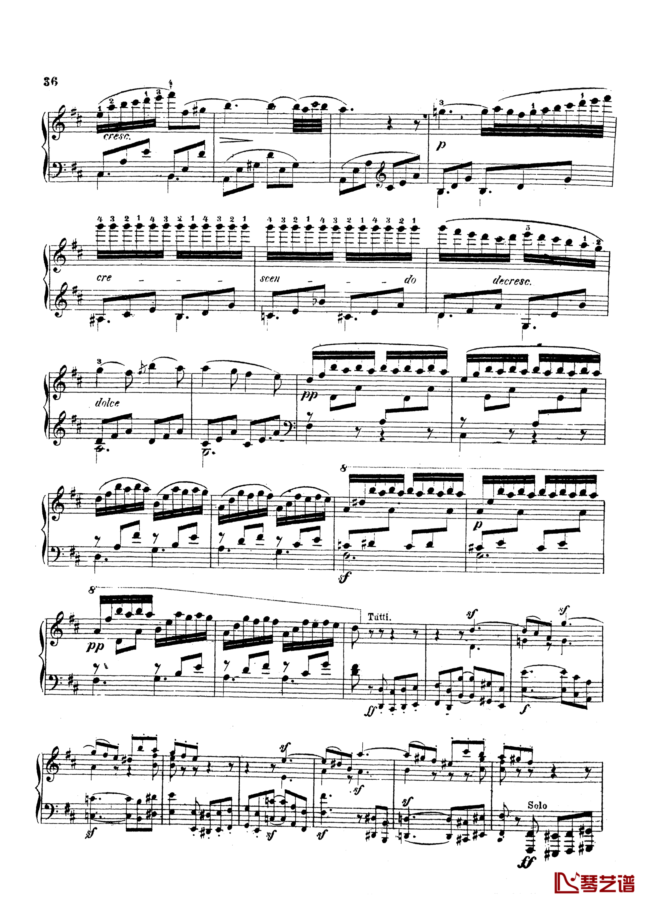 g小调第三钢琴协奏曲Op.58钢琴谱-莫谢莱斯35