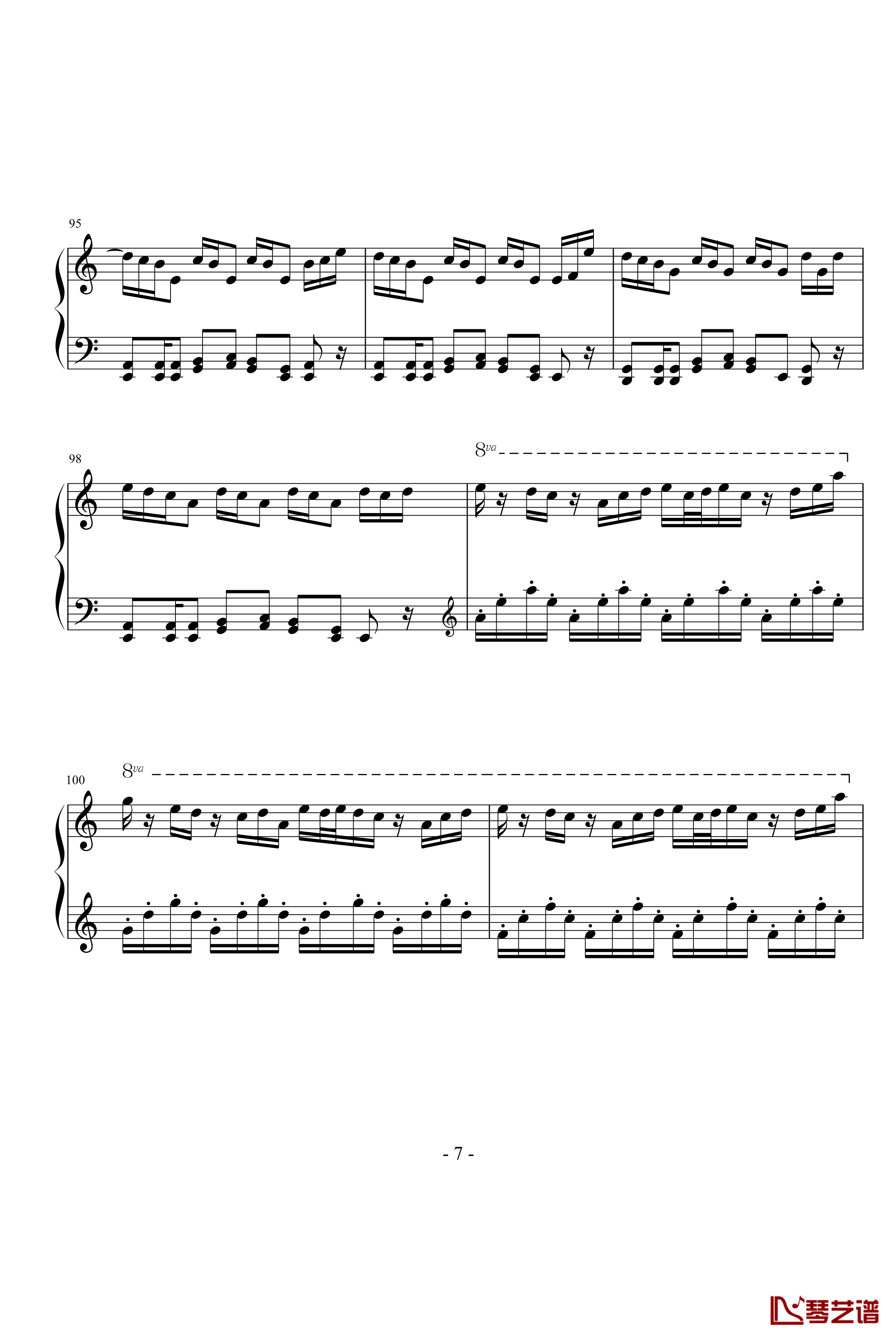 雪剑钢琴曲Op12钢琴谱-落花吹雪剑7
