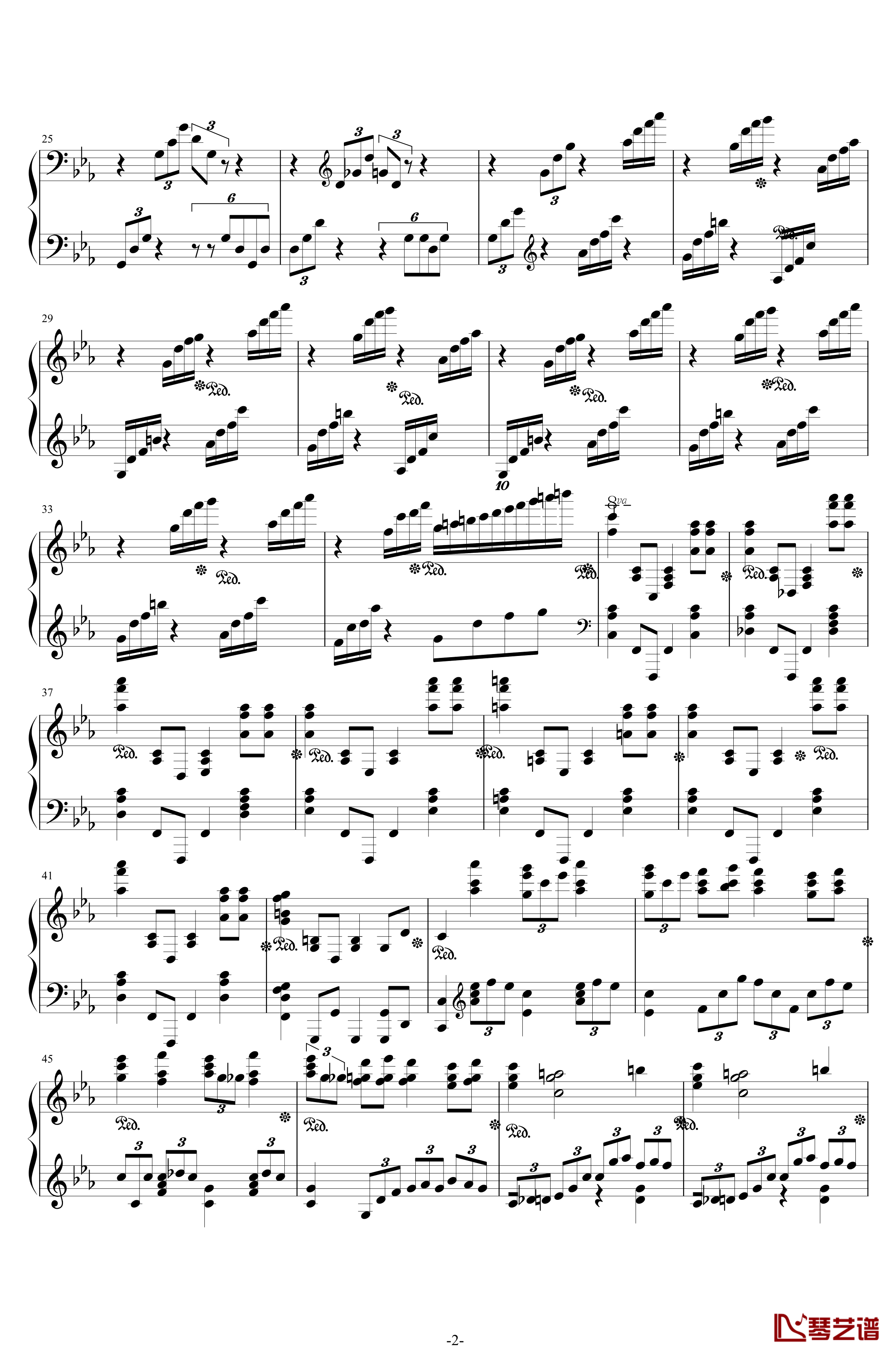 第二钢琴协奏曲钢琴谱-第三乐章独奏版-c小调-拉赫马尼若夫2
