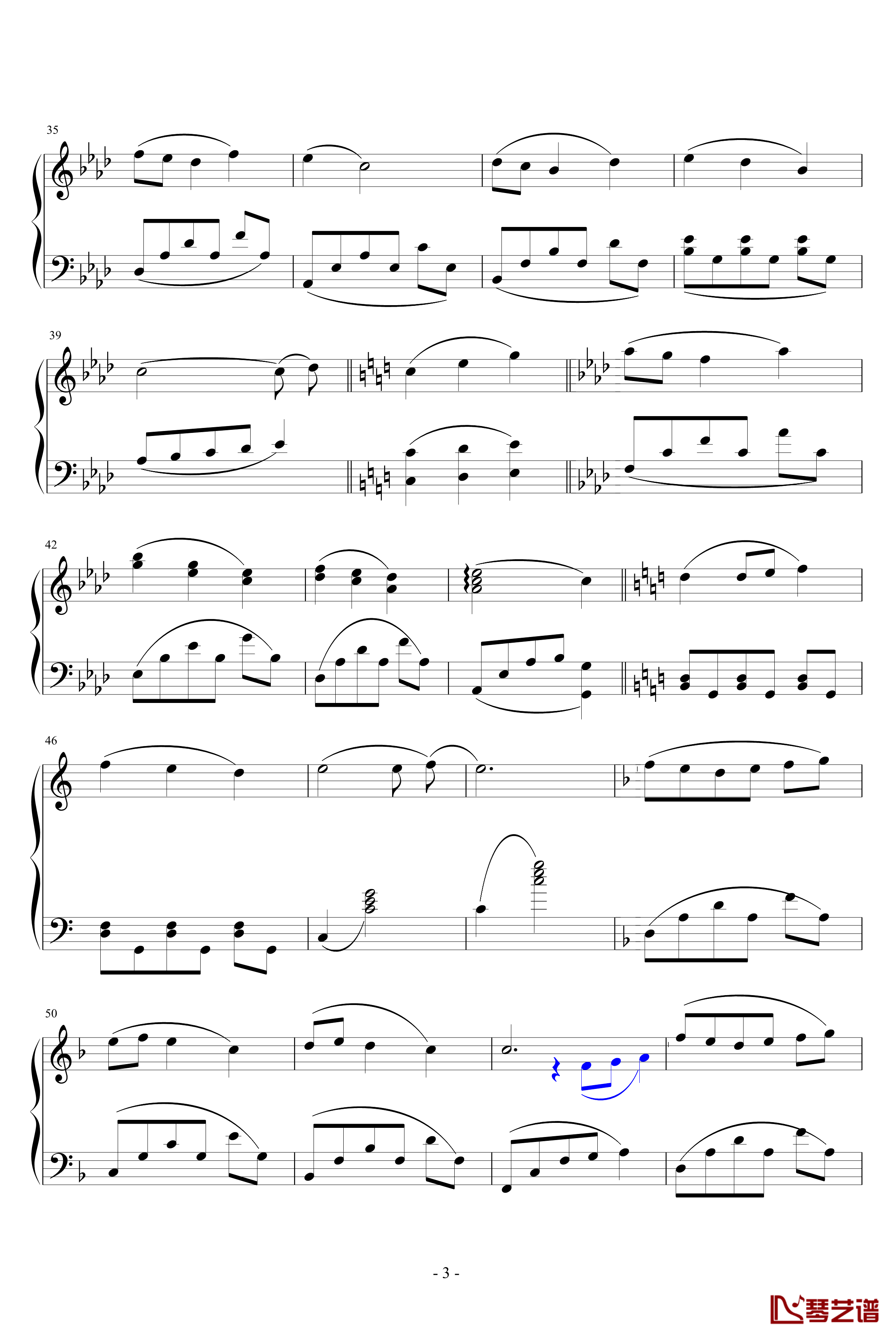 潘多拉之心插曲蕾西钢琴谱-简化钢琴版-影视3