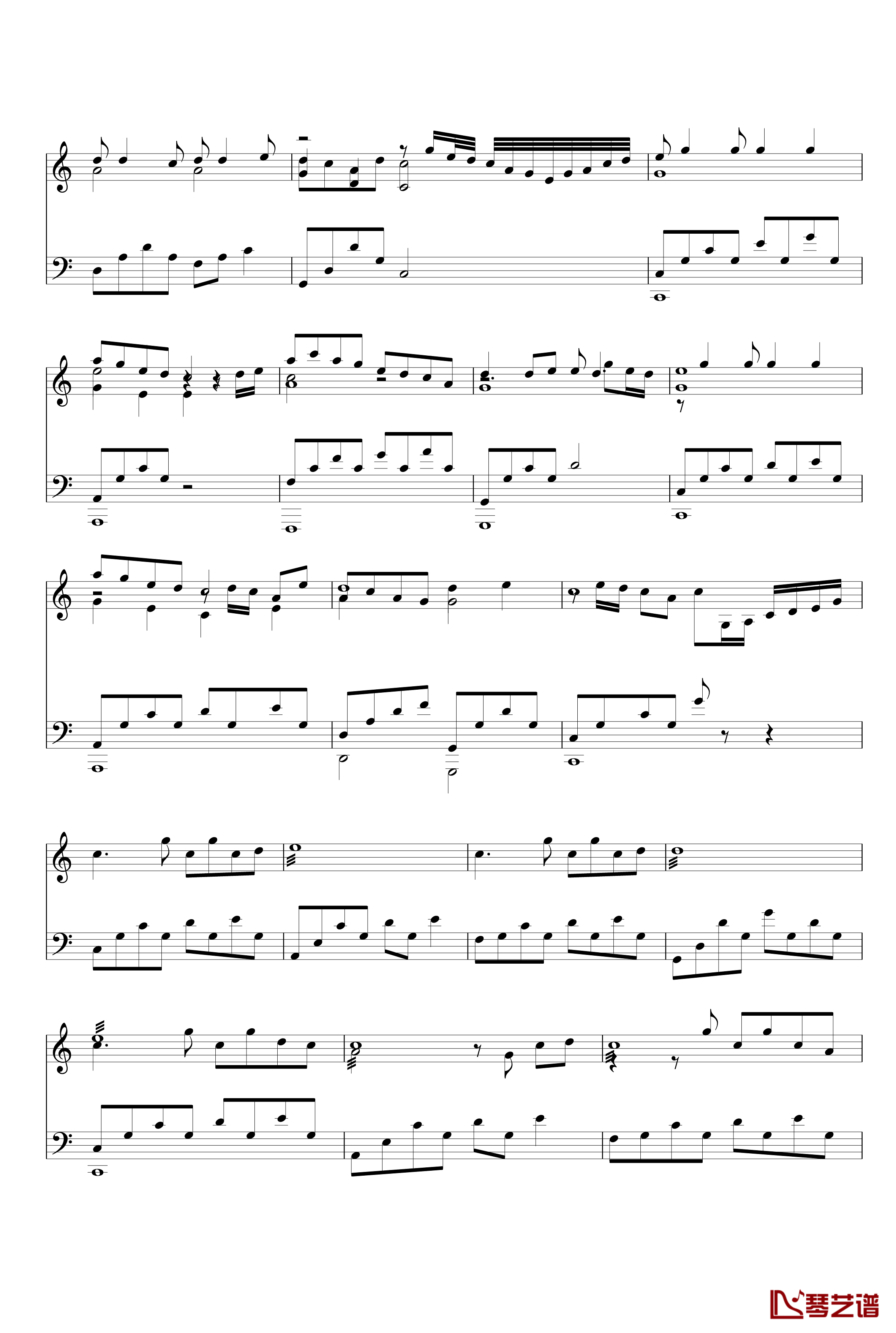 荷塘月色钢琴谱-最原版的-凤凰传奇2