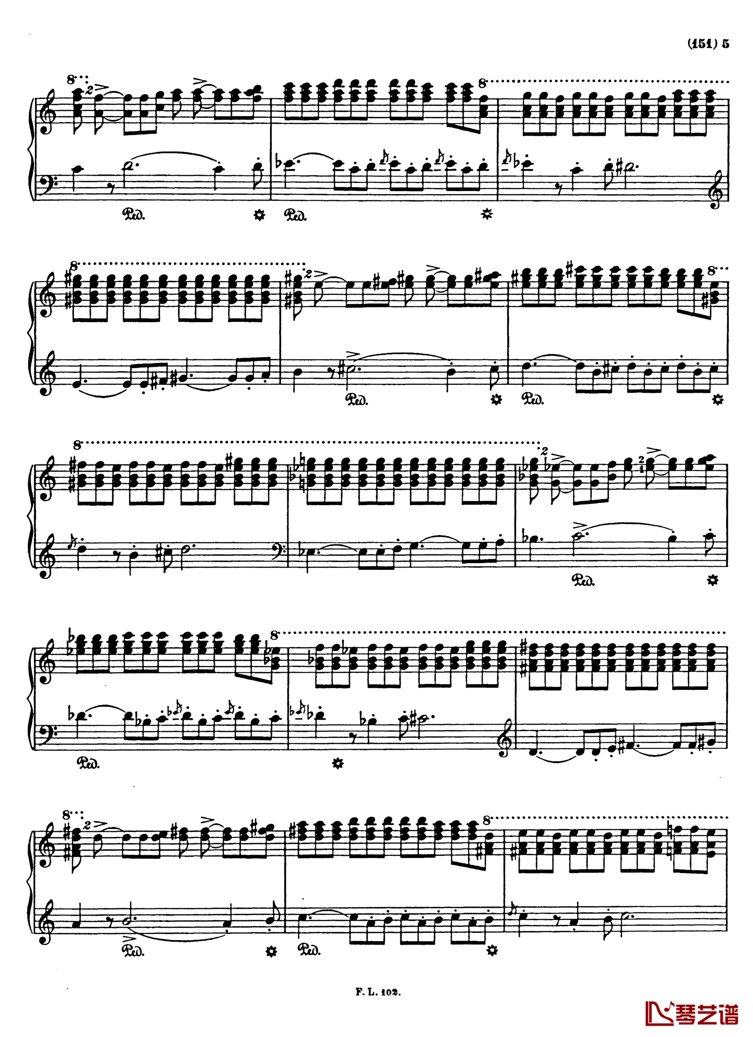 梅菲斯特圆舞曲  第三首 S.216钢琴谱-李斯特5