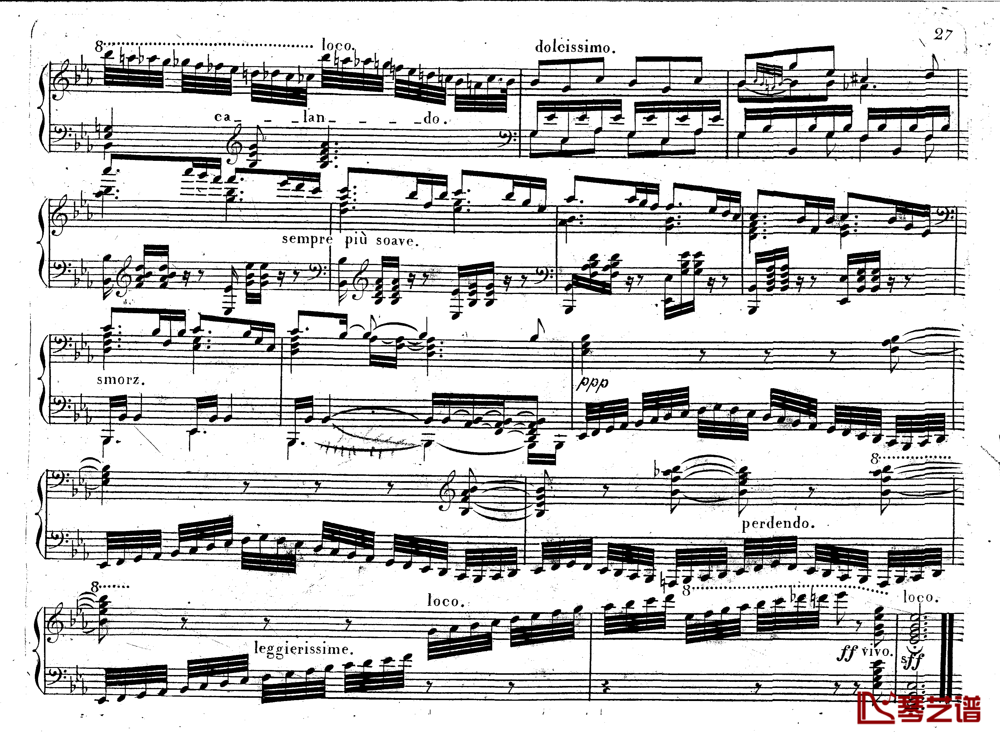 降E大调第八钢琴奏鸣曲 Op.144钢琴谱-车尔尼-Czerny26