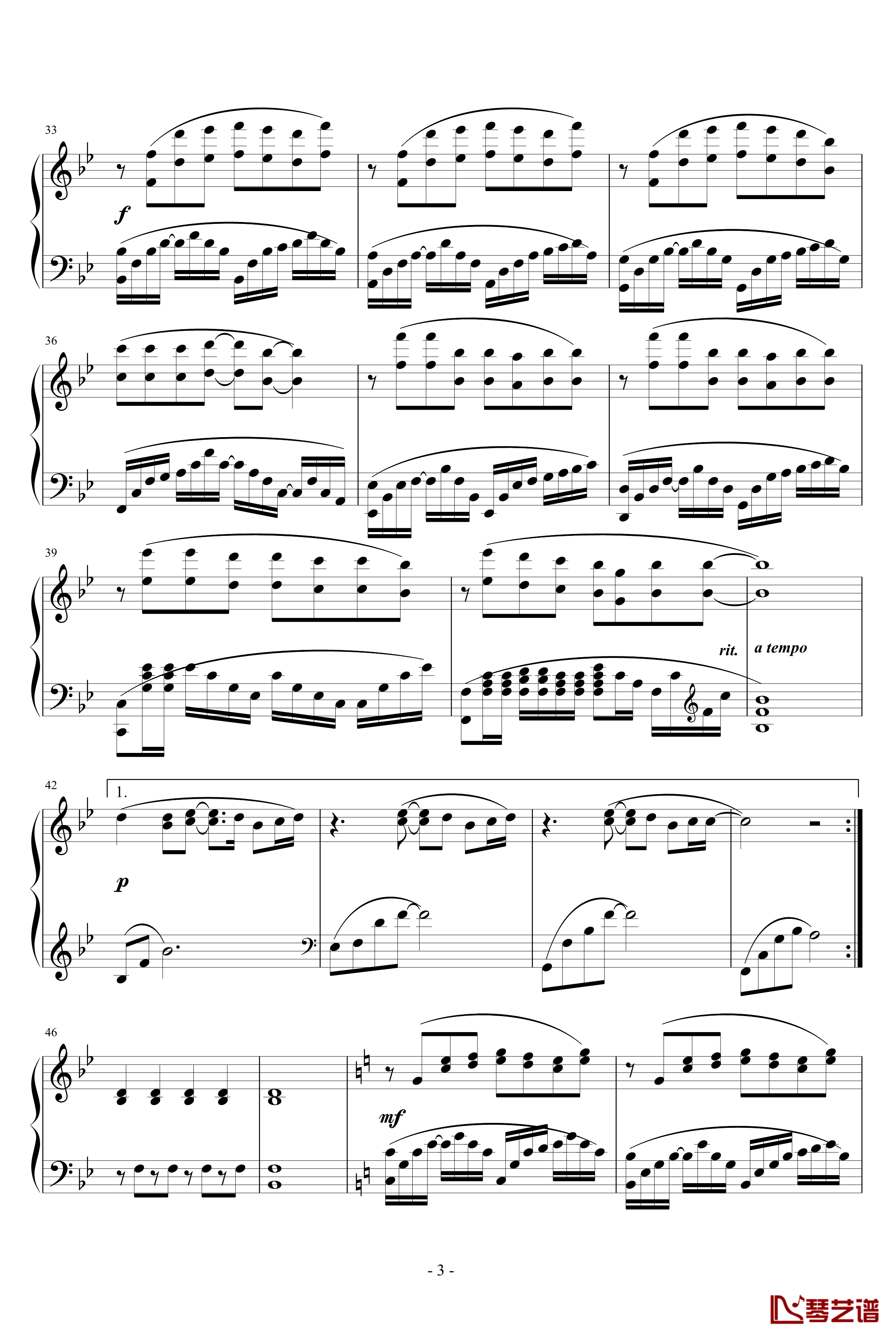 安静钢琴谱-感动版-周杰伦3