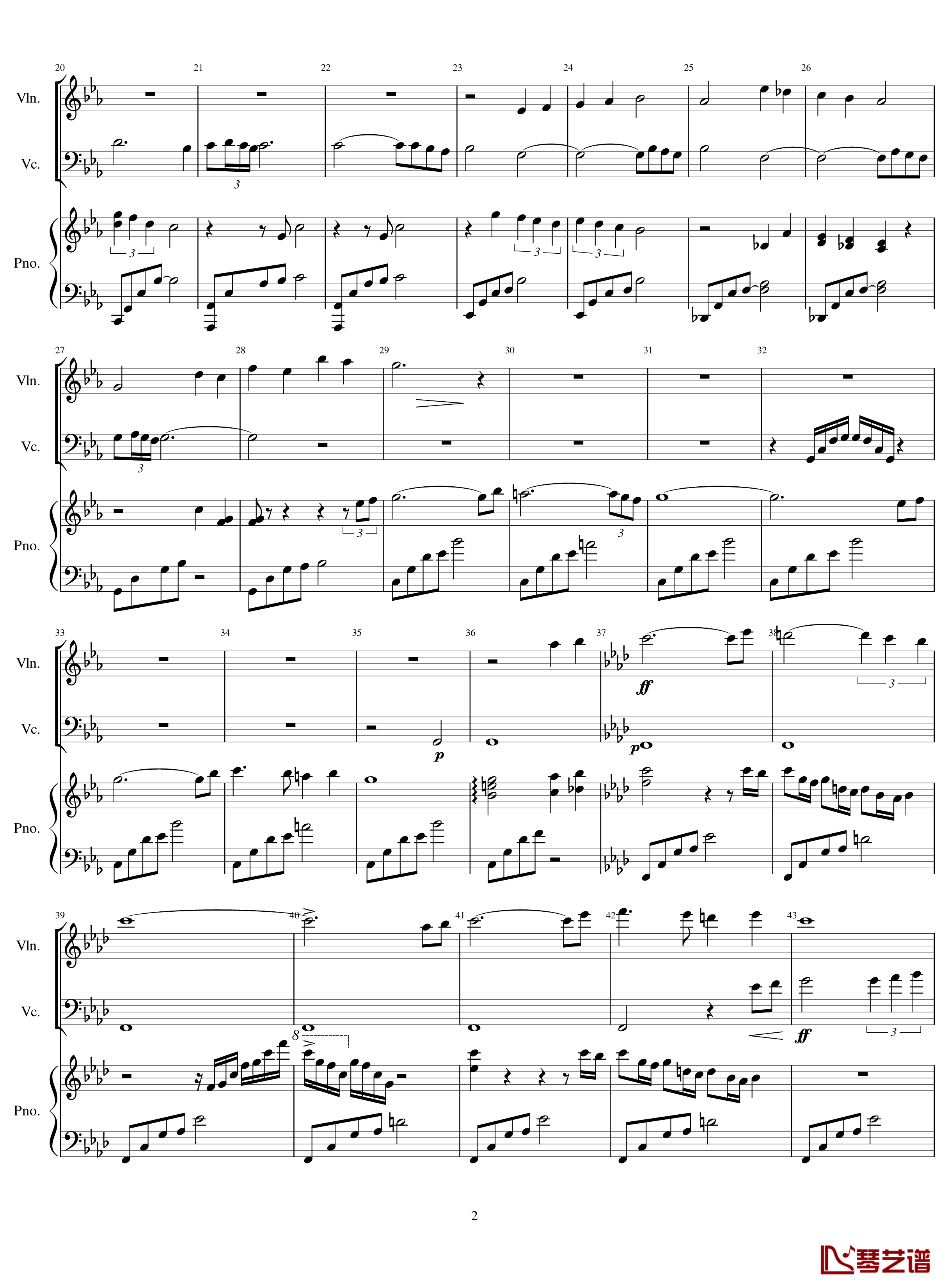 Legend of the Wind钢琴谱-Trio-久石让-三重奏2