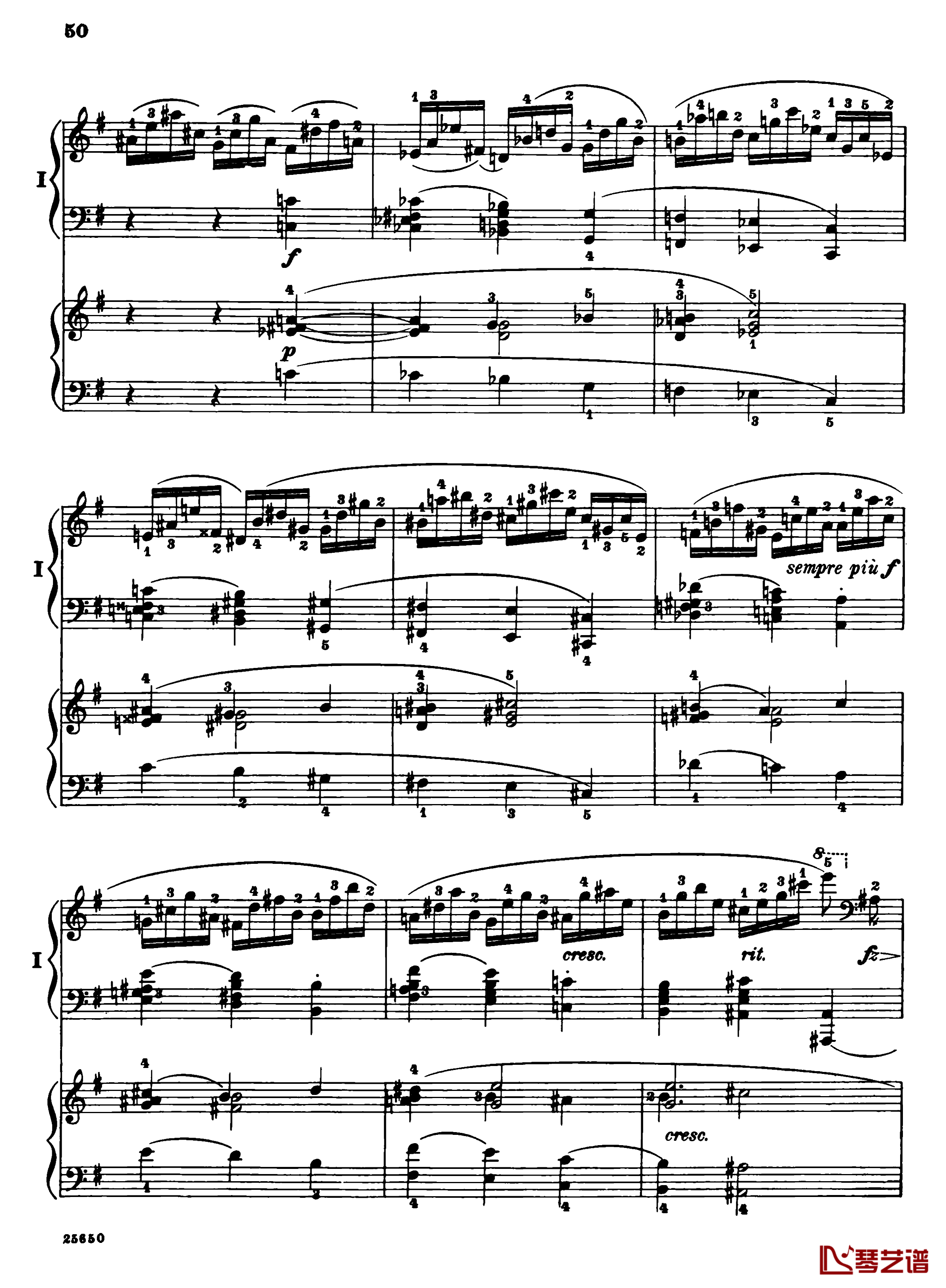 肖邦第一钢琴协奏曲钢琴谱-肖邦52