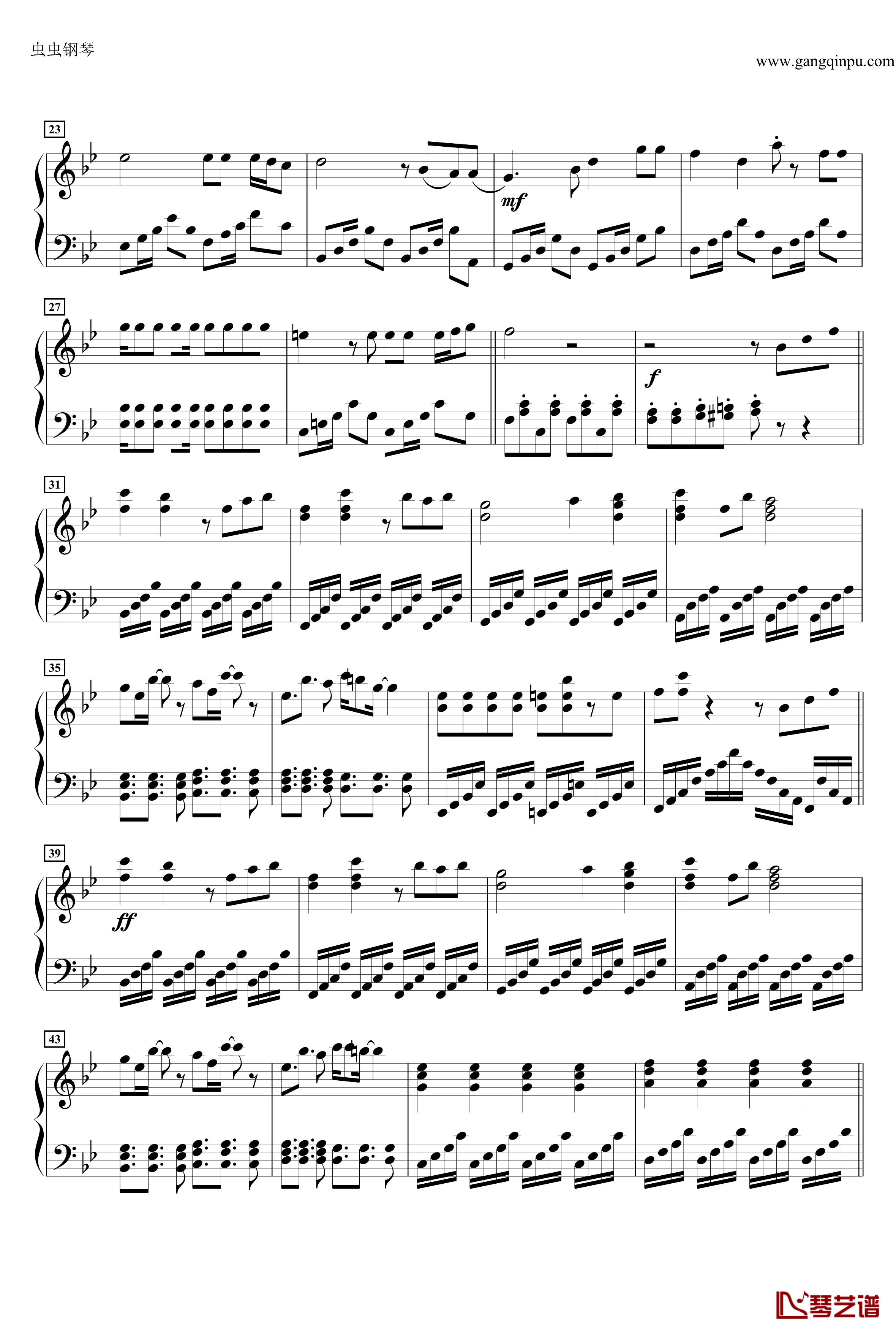 solo Piano钢琴谱-黄金拼图-きらめきいろサマーレインボー~2