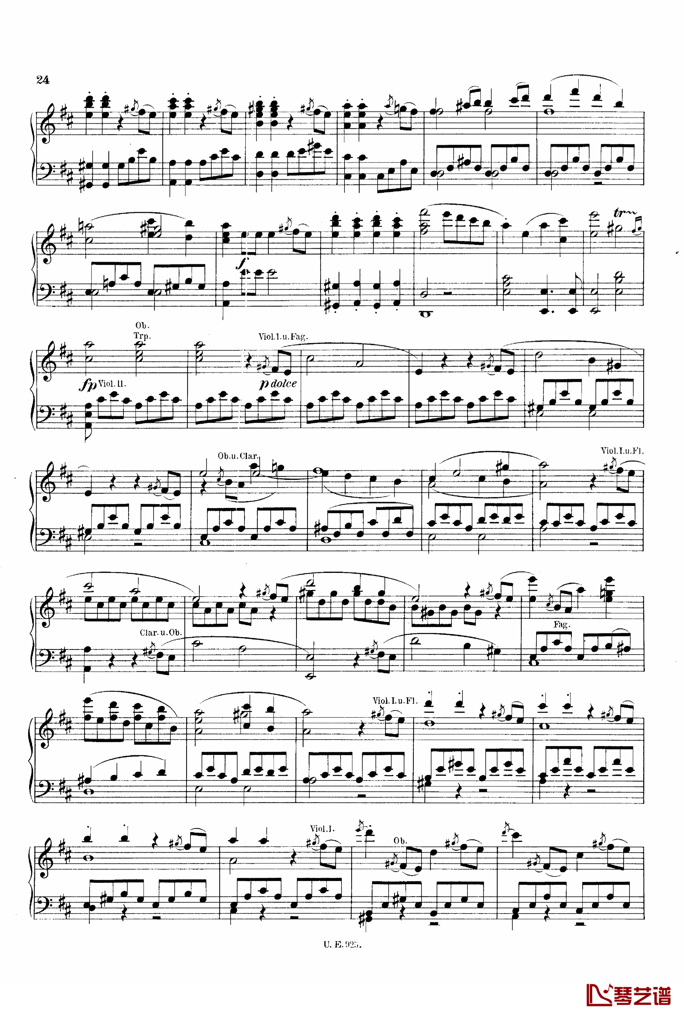 D大调第一交响曲 D.82钢琴谱-舒伯特24