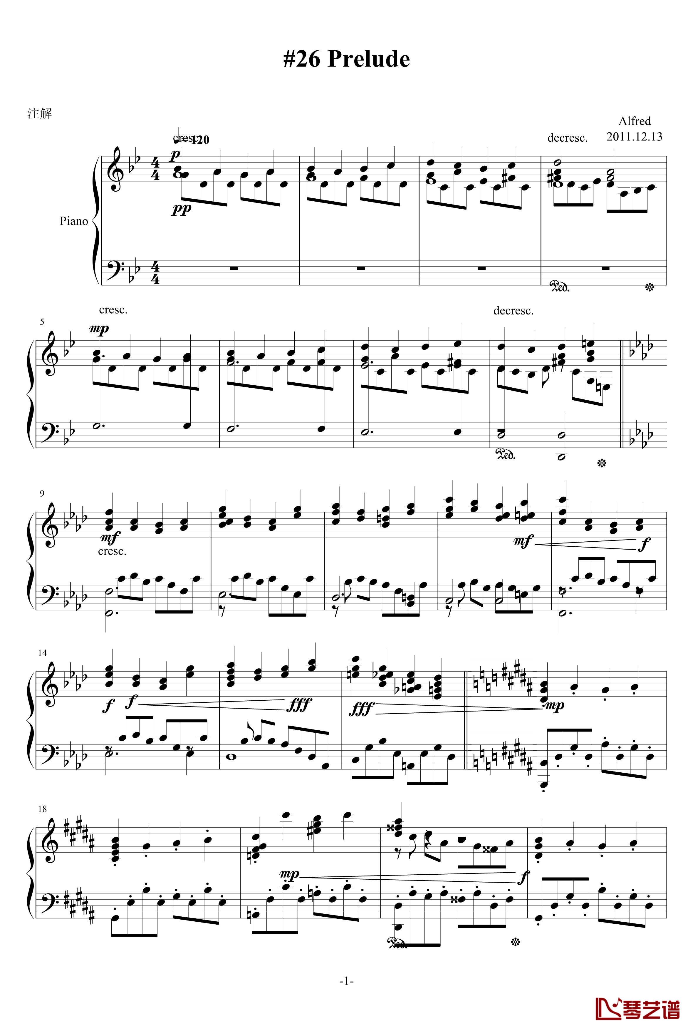 26 Prelude钢琴谱-AlfredAria1