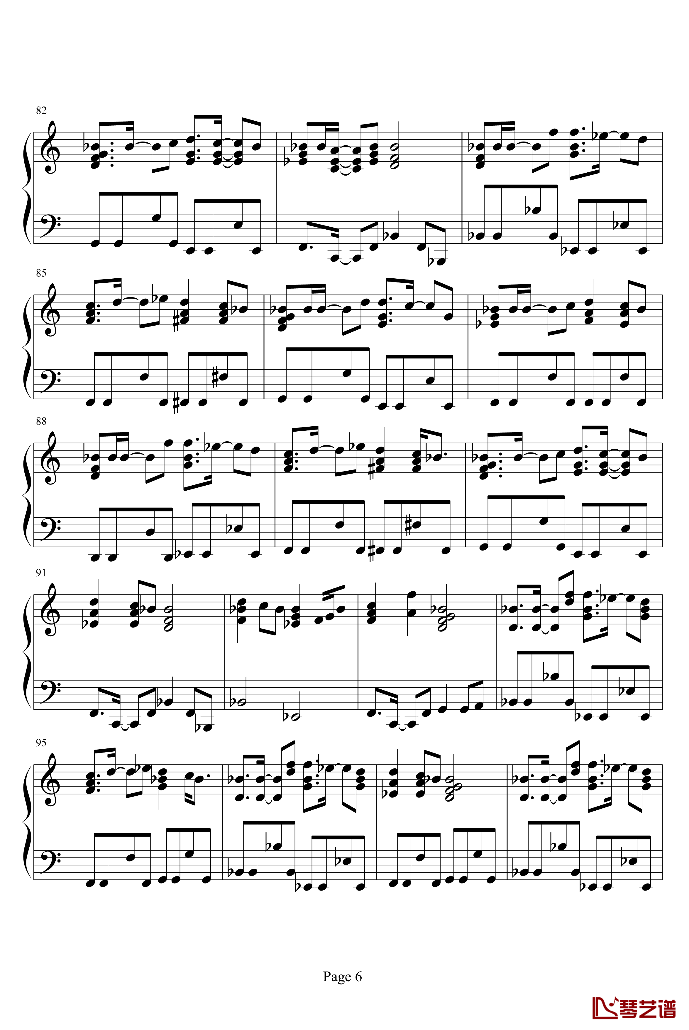 世界上唯一的花钢琴谱-钢琴版-女子十二乐坊6