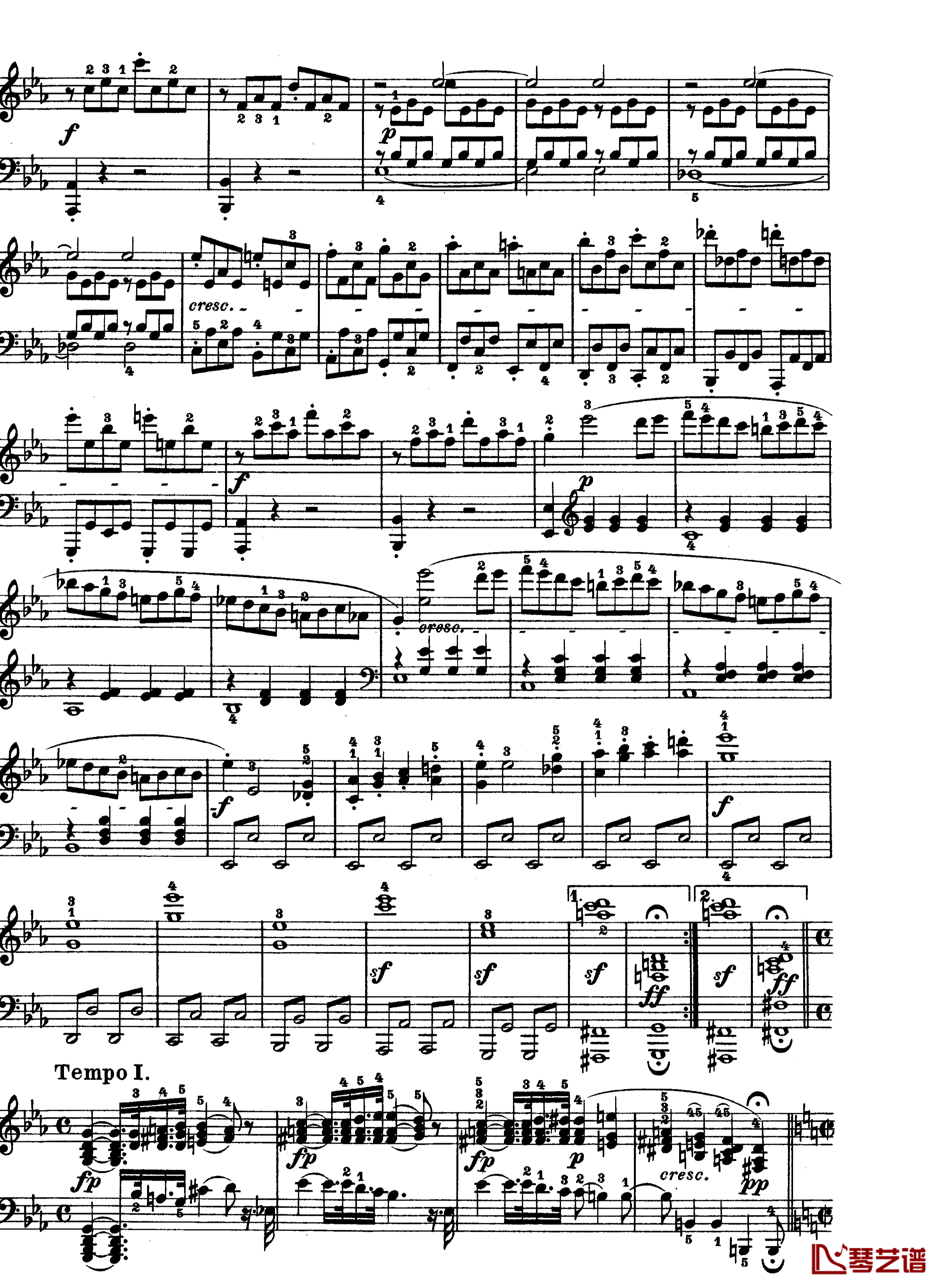 C小调第八琴奏鸣曲钢琴谱-悲怆-贝多芬-beethoven4