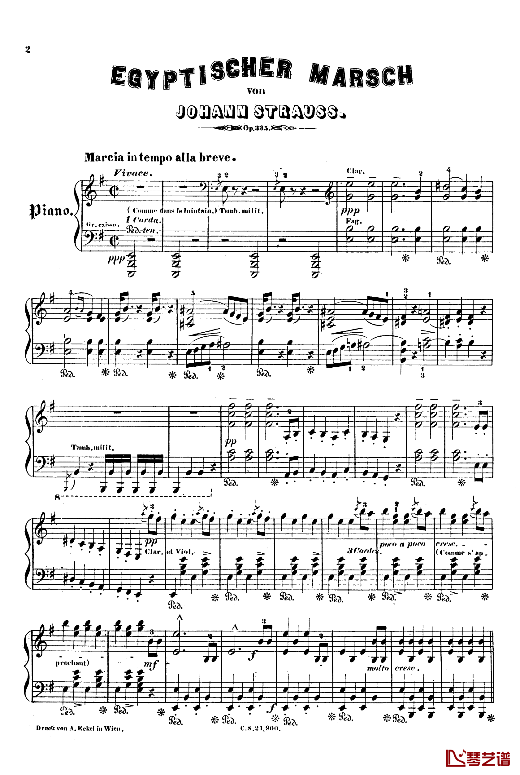 埃及进行曲 Op.335钢琴谱-约翰·斯特劳斯2