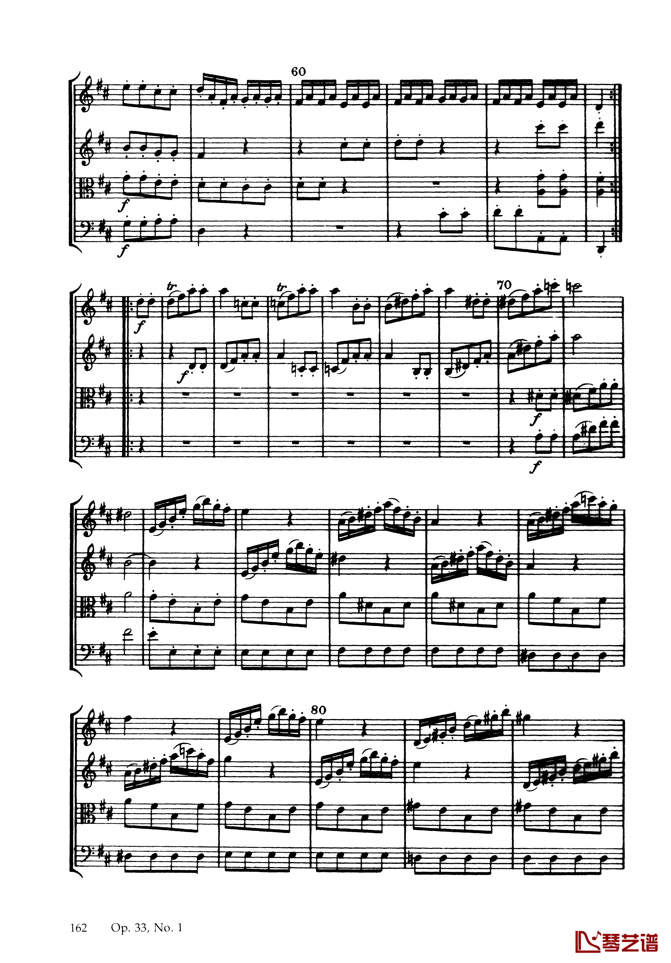b小调弦乐四重奏 Op.33  No.1钢琴谱-海顿16