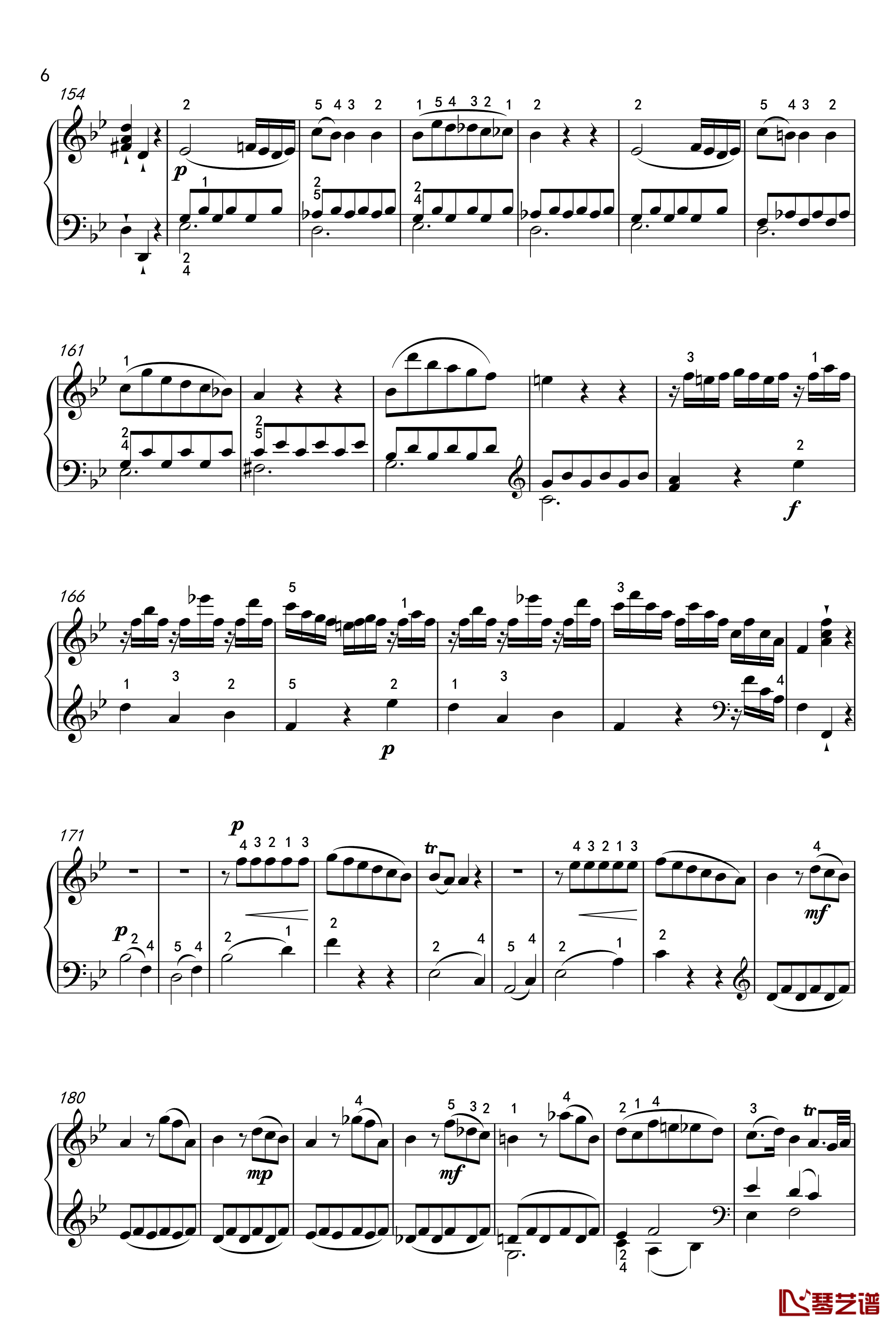 奏鸣曲钢琴谱-K-570-第一乐章-莫扎特6