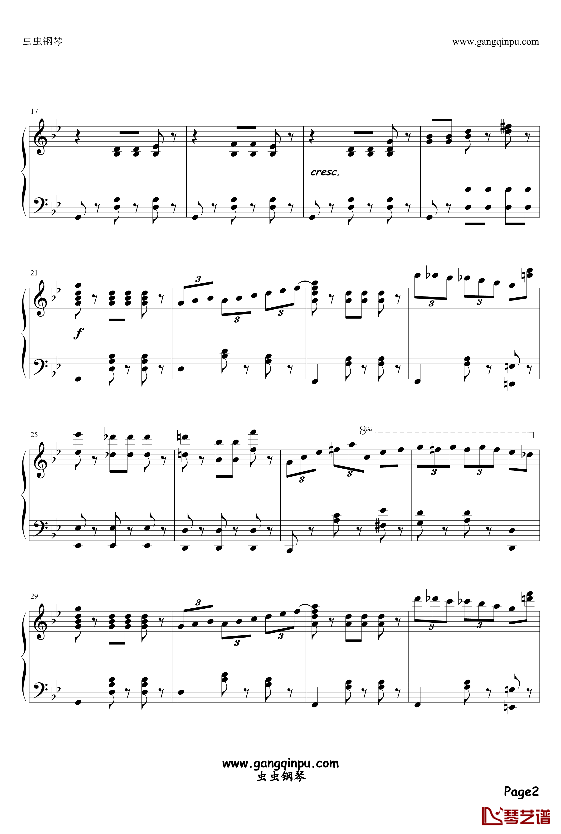 ワルツ第17番ト短调 ‘大犬のワルツ’钢琴谱-virkato2